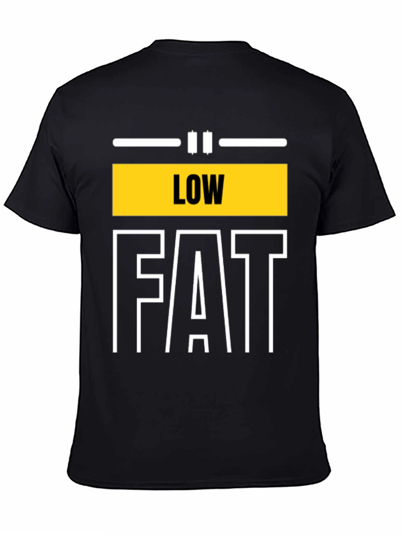 Black Low Fat Graphic Tee - Unisex Black T-Shirt view 4