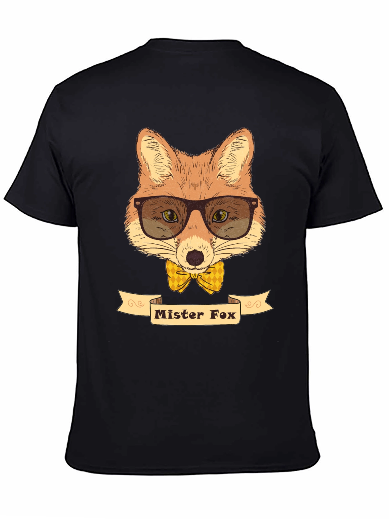 Black Mr. Fox Graphic Tee - Stylish Novelty Shirt view 4