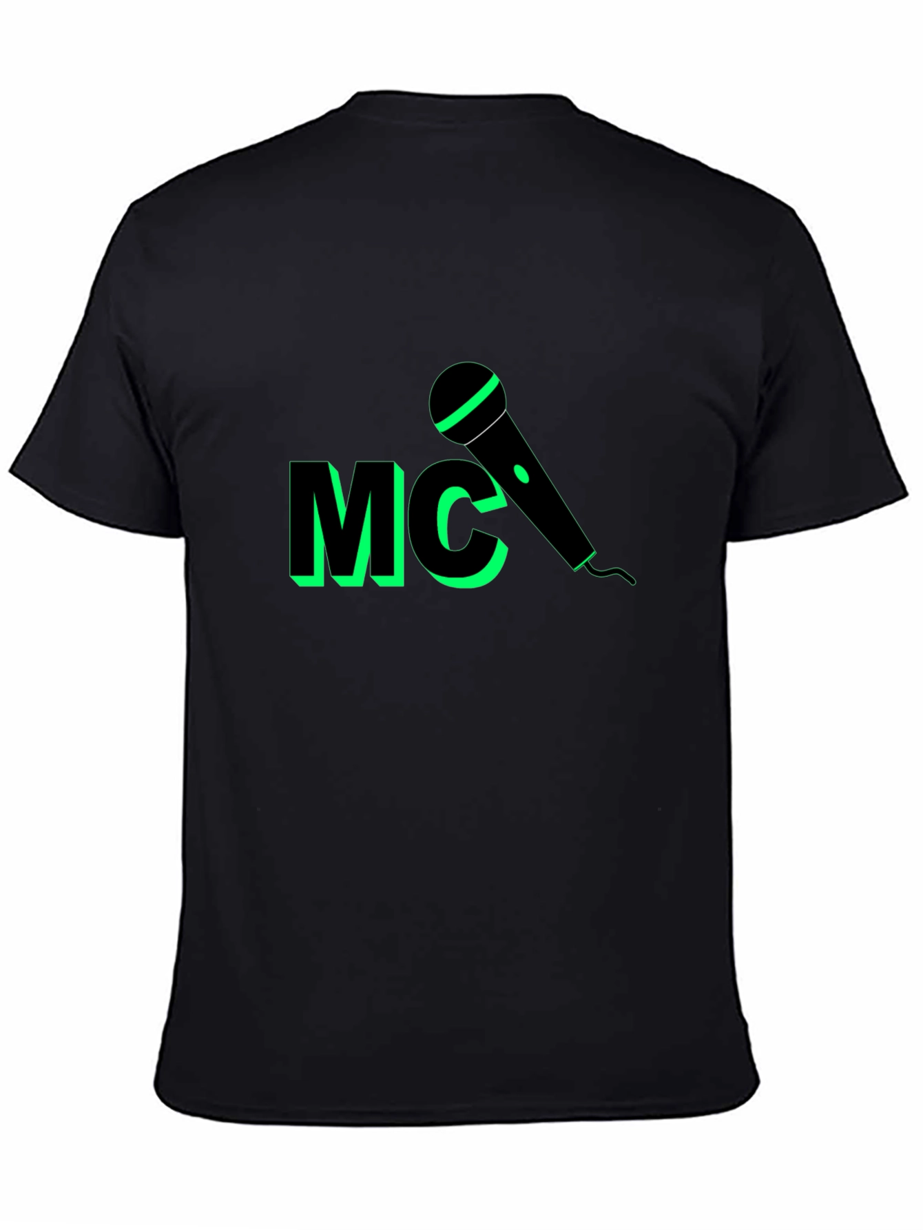 Black MC Microphone Black Graphic Tee view 4