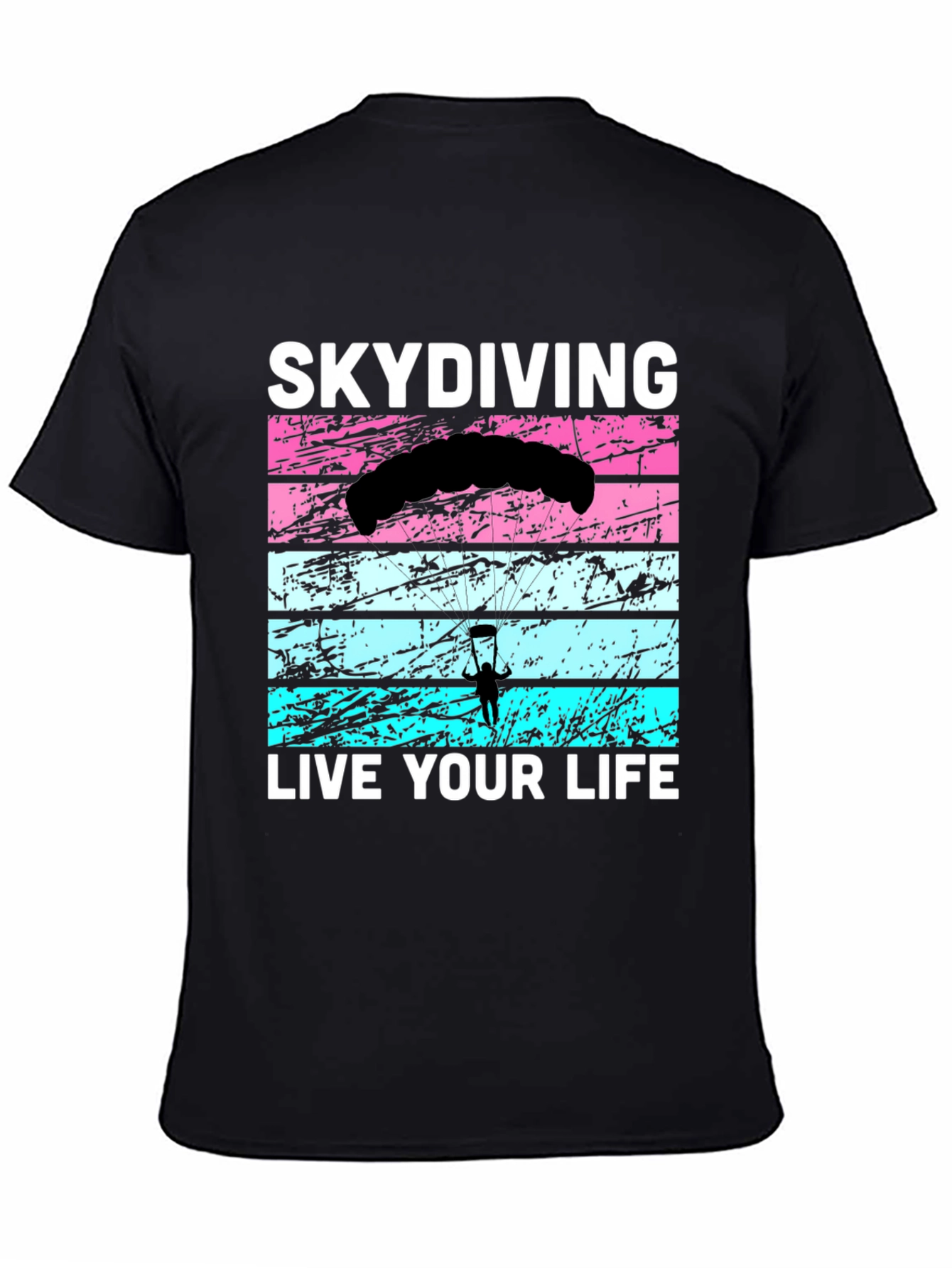 Black Skydiving Live Your Life Graphic Tee view 4
