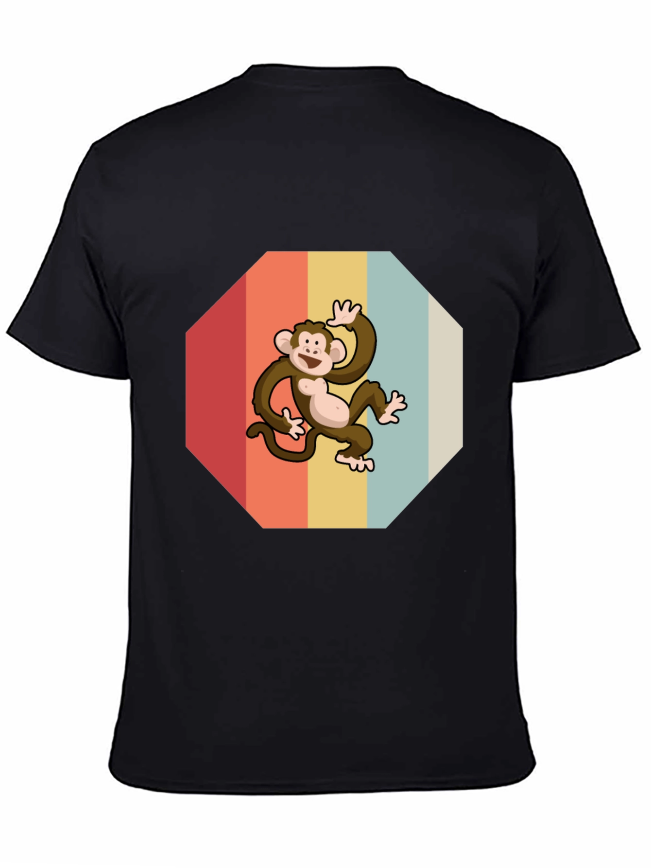 Black Retro Monkey Graphic Tee - Fun & Stylish view 4