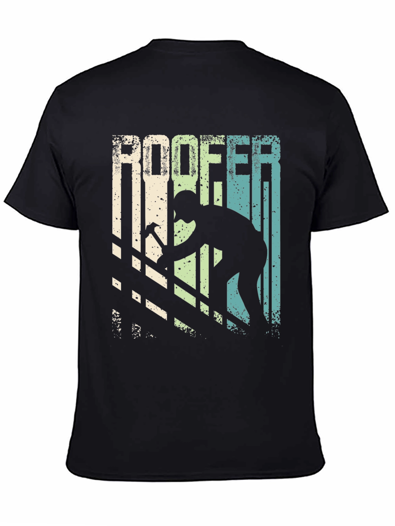 Black Roofer T-Shirt Vintage Design view 4