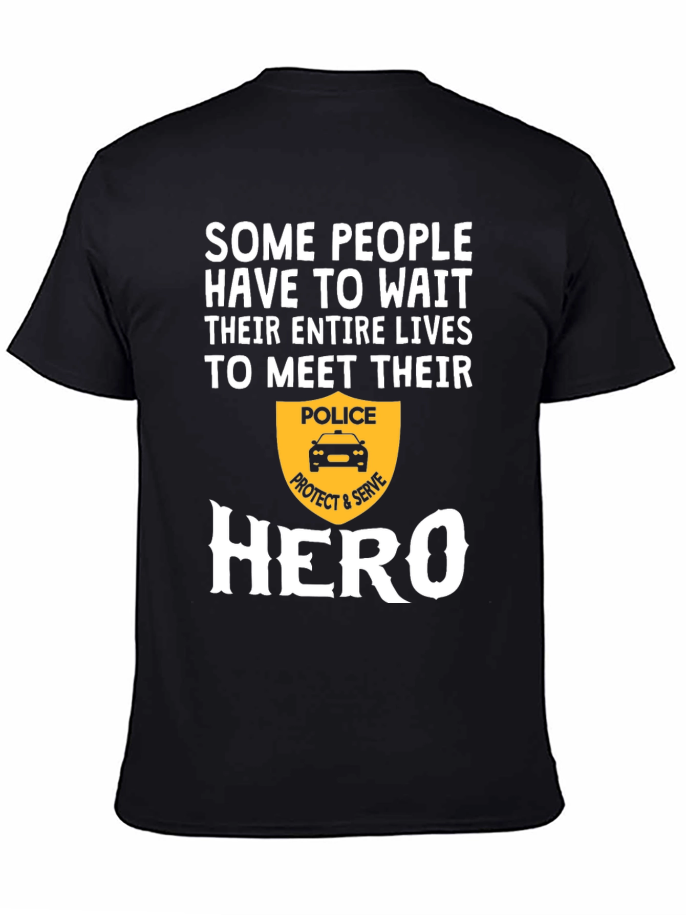 Black Police Hero Graphic T-Shirt - Protect & Serve view 4