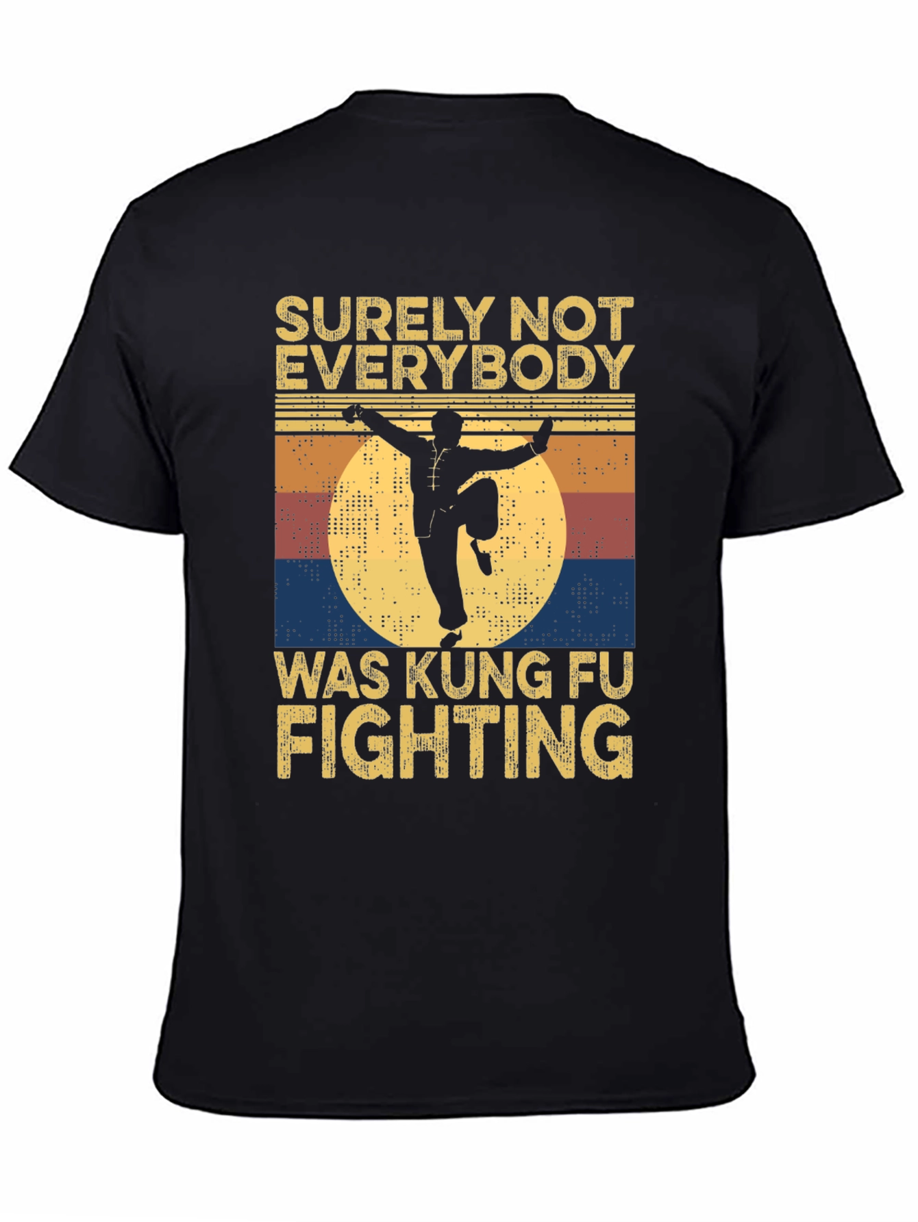 Black Kung Fu Fighting Retro Graphic T-Shirt view 4