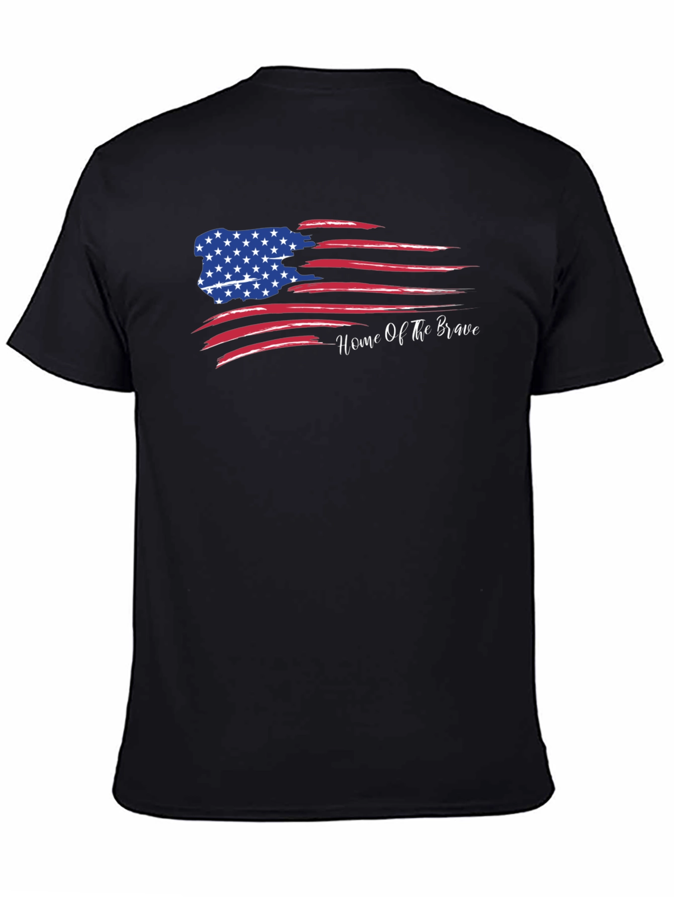 Black Home of the Brave Graphic Tee - Patriotic T-Shirt view 4