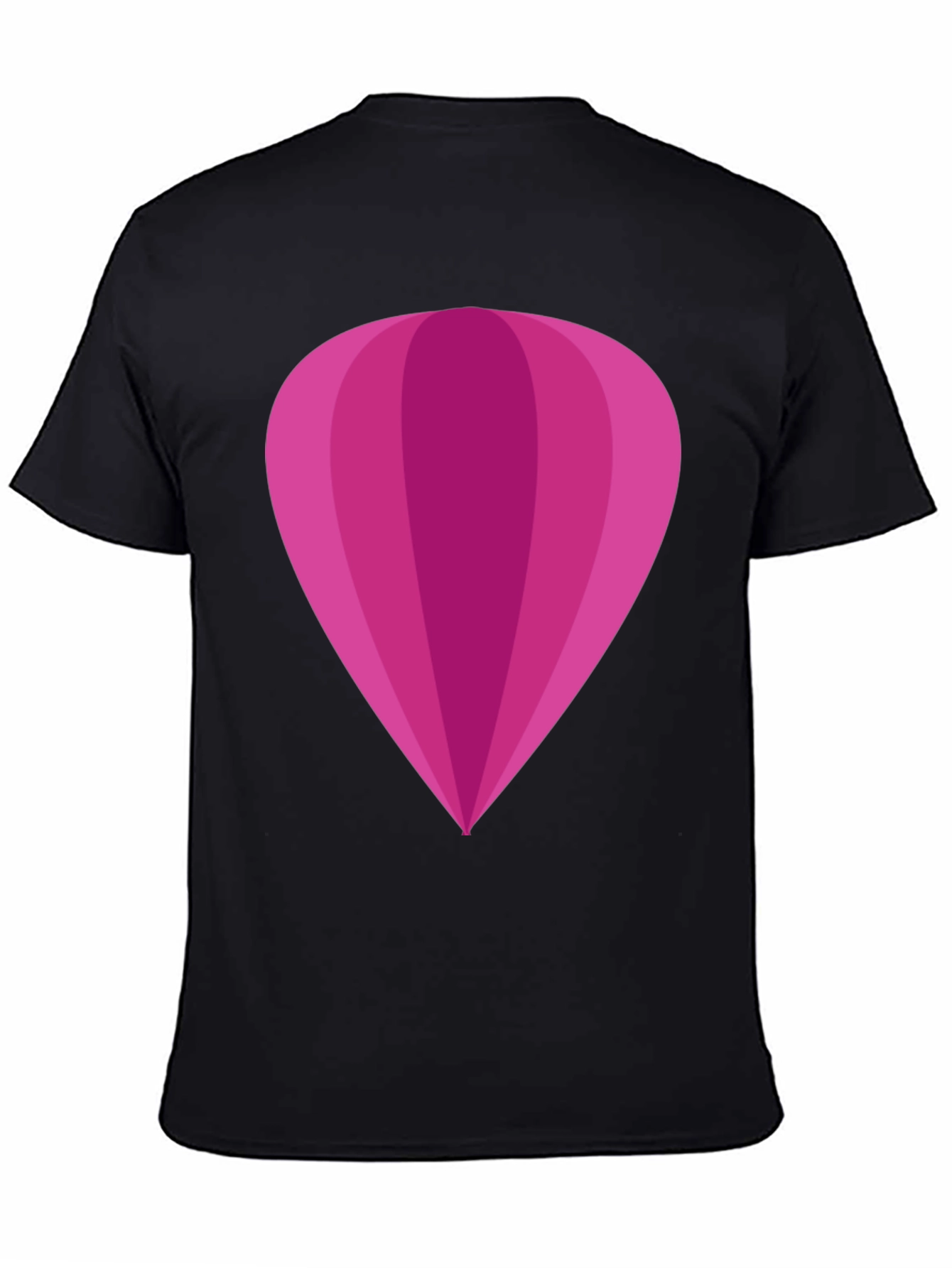 Black Magenta Hot Air Balloon Graphic Tee - Stylish Unisex T-Shirt view 4