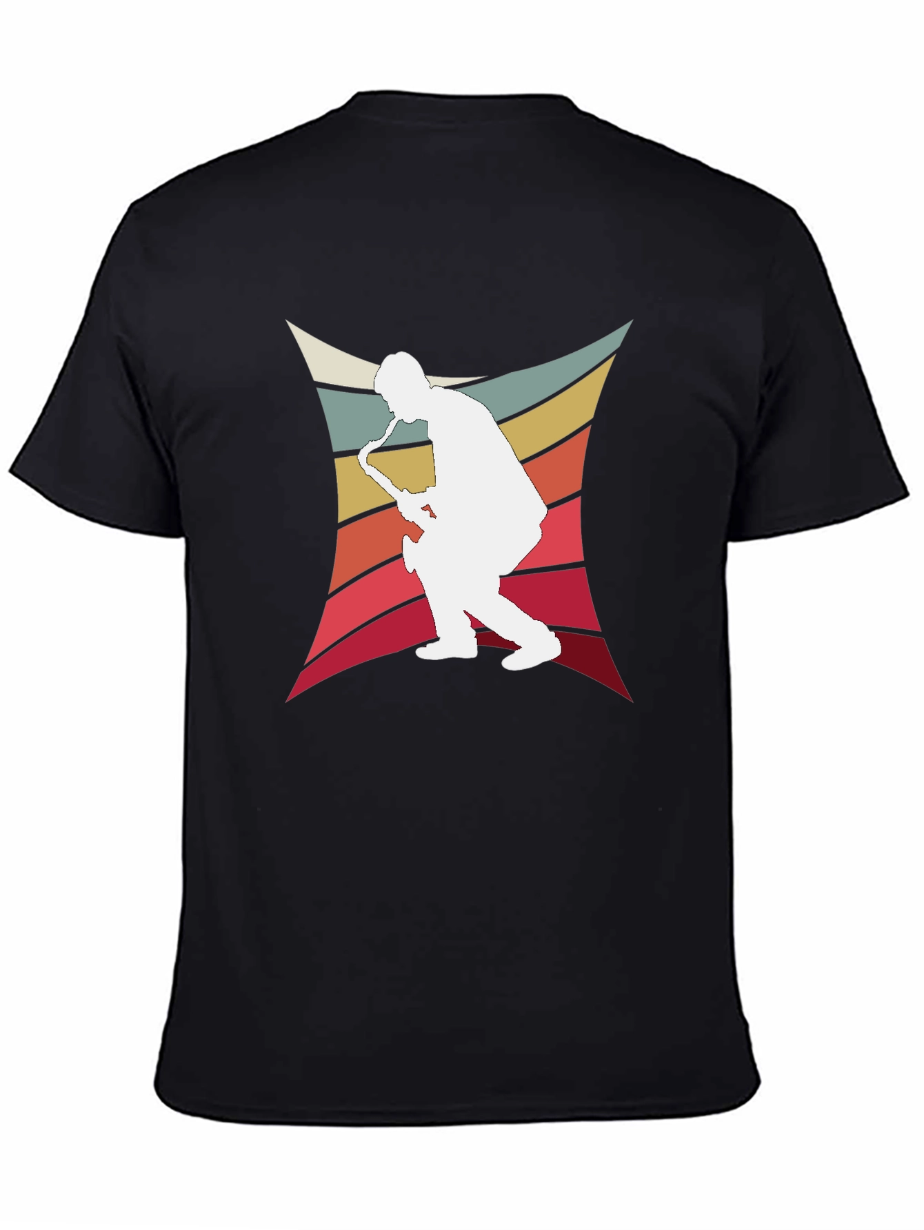 Black Retro Saxophone Player Graphic Tee view 4