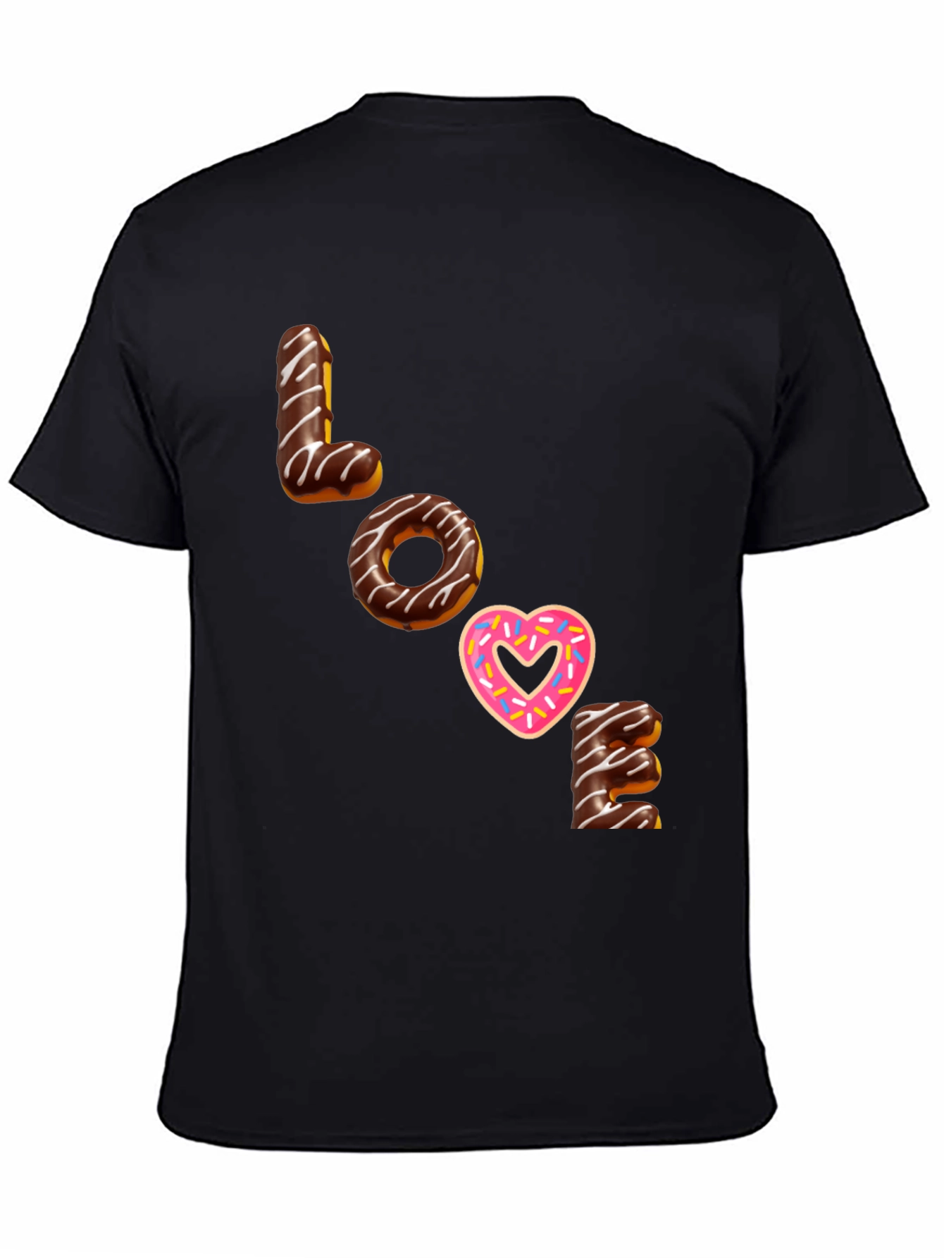 Black Love Donut T-Shirt - Sweet Treat Fashion Tee view 4