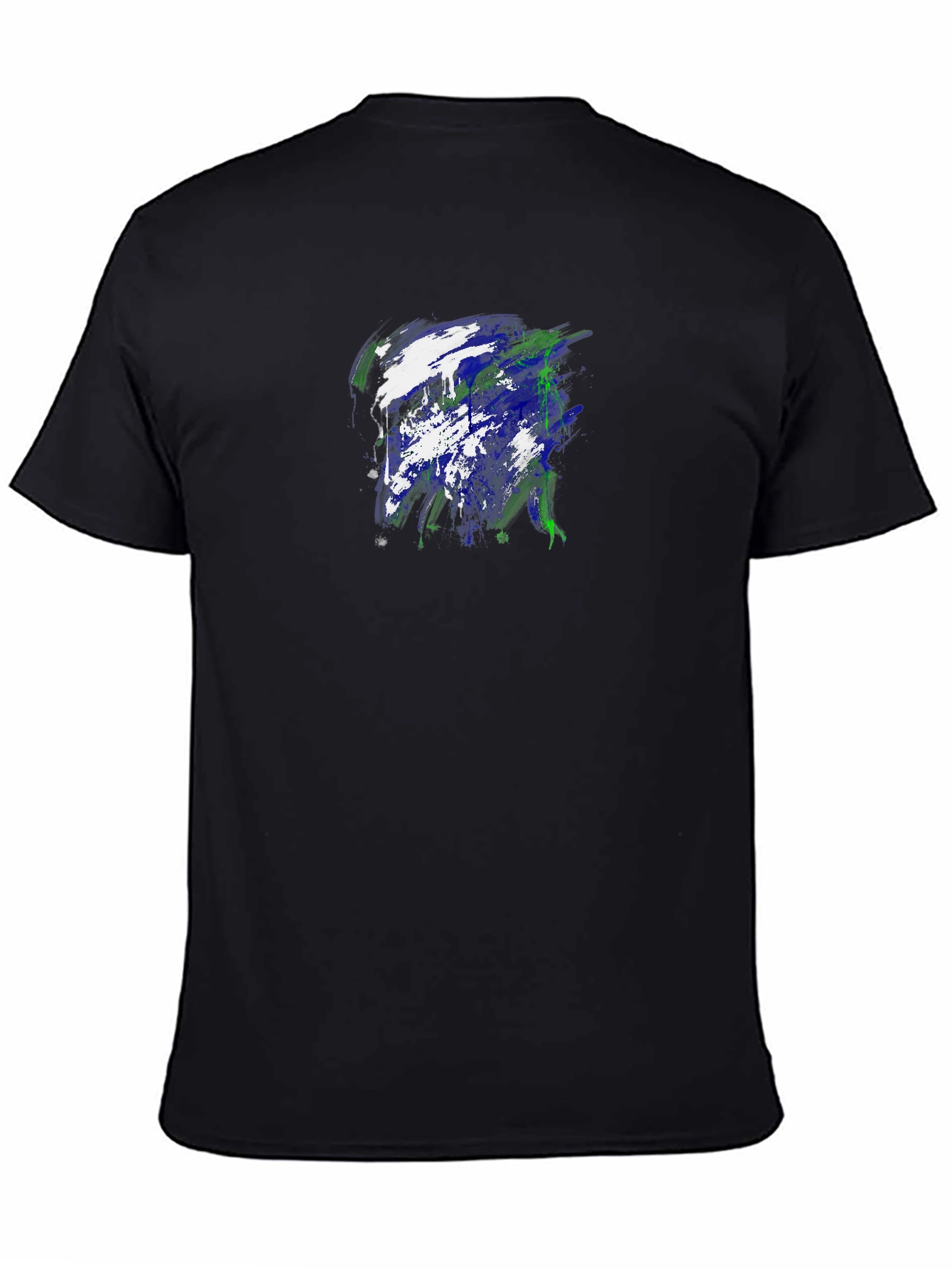 Black Abstract Art Graphic Black T-Shirt view 4