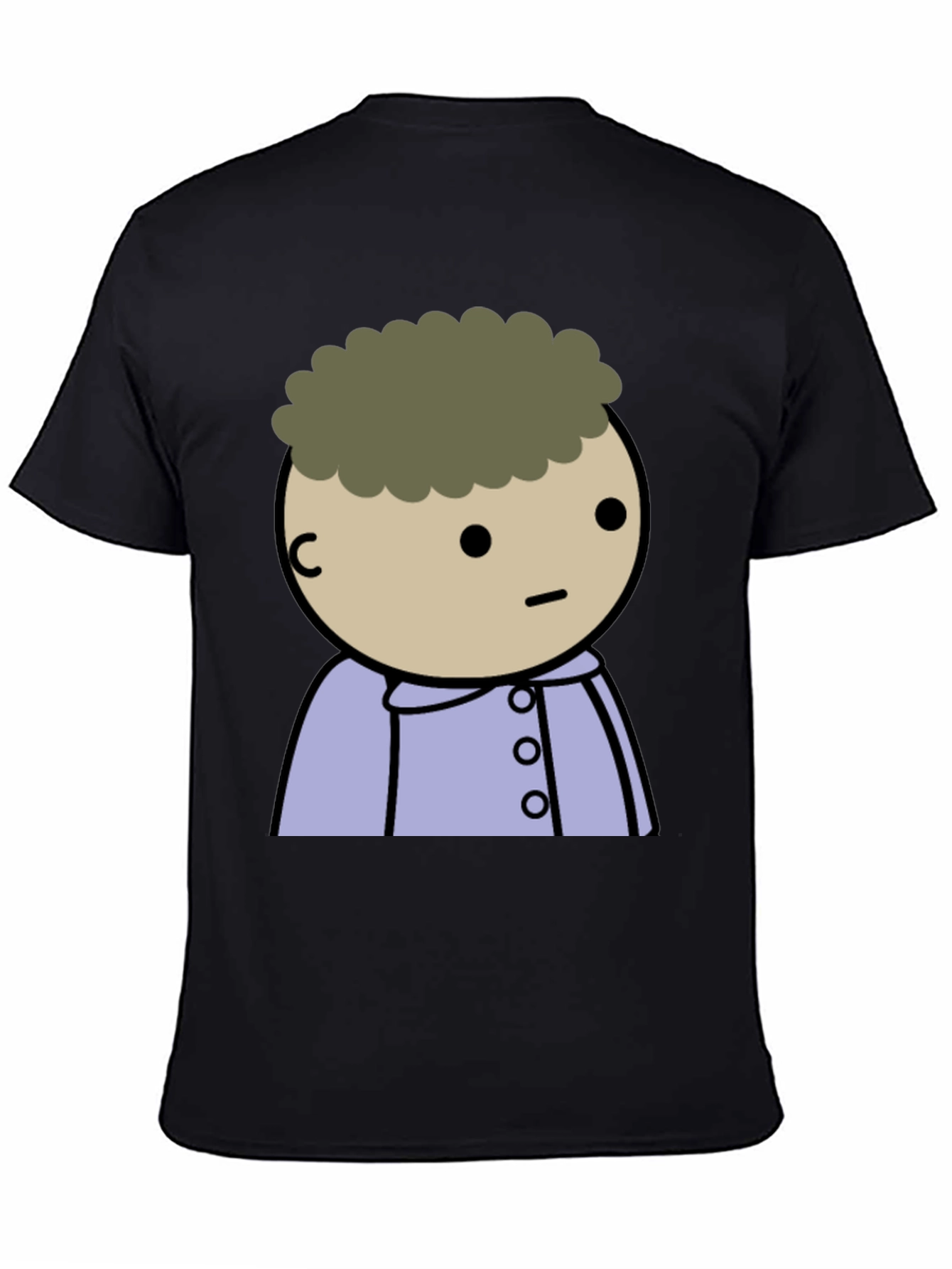 Black Cartoon Character Black T-Shirt view 4