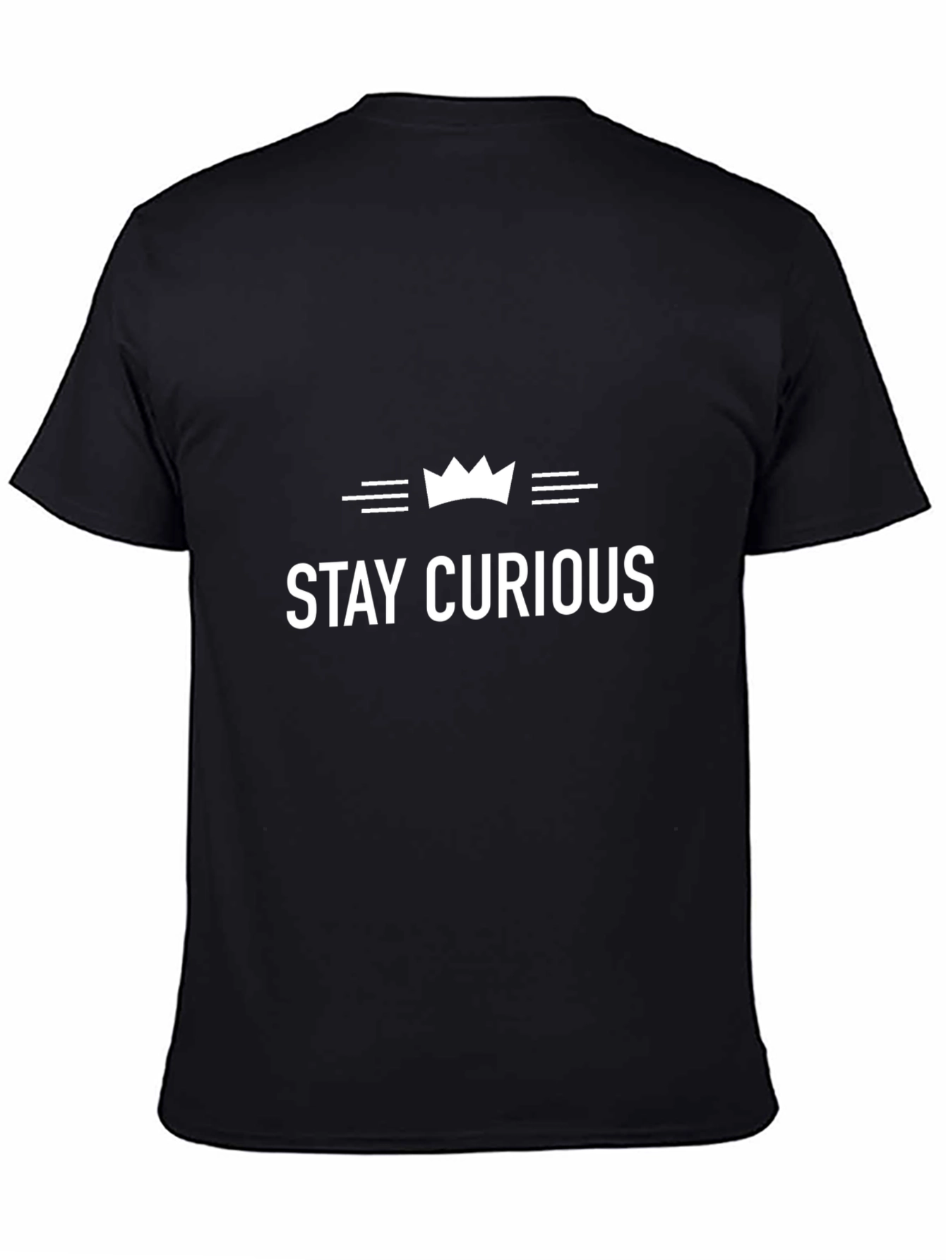 Black Stay Curious Crown Graphic Black Tee Shirt view 4