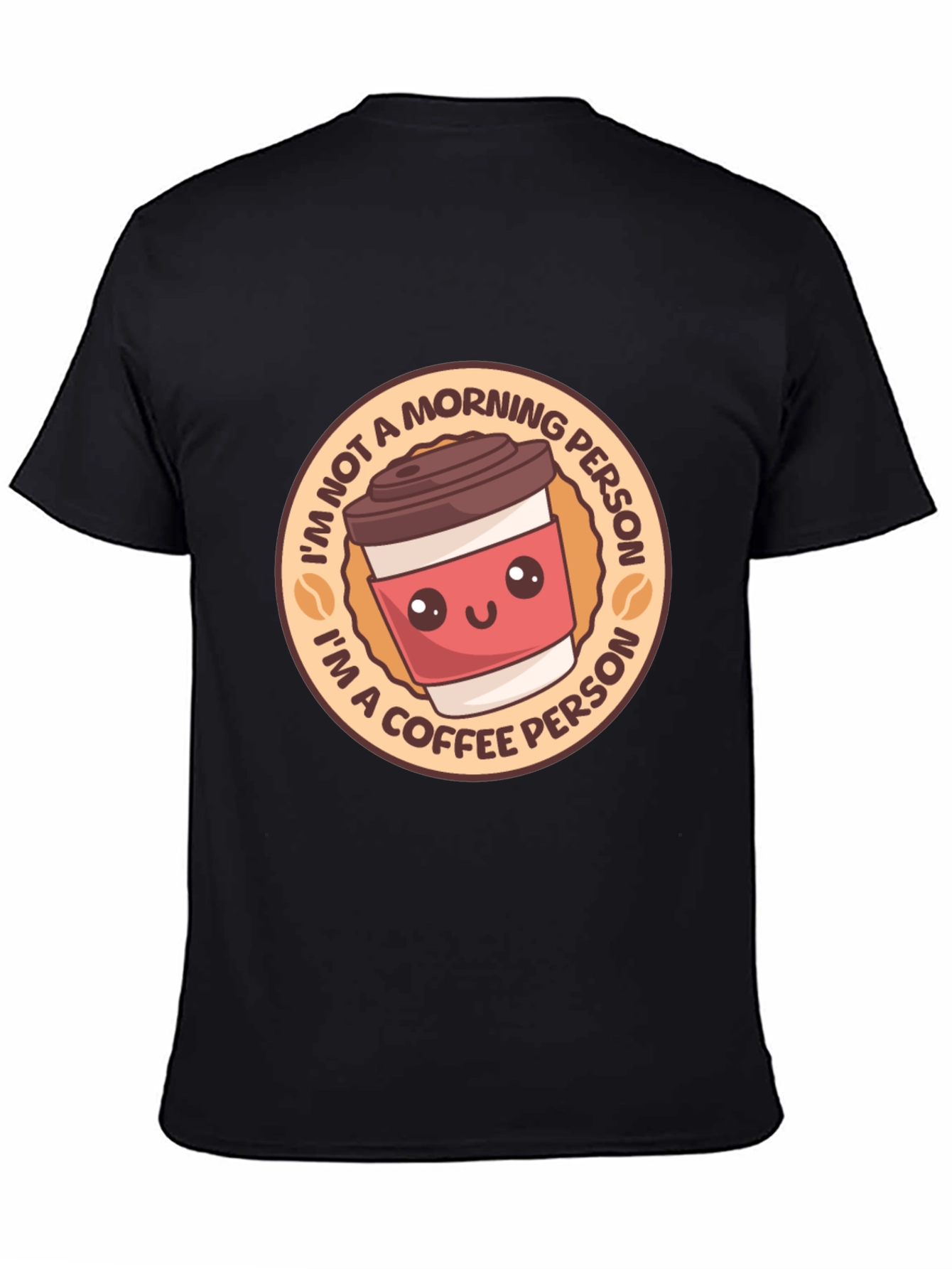 Black Coffee Person T-Shirt - Funny Morning Tee view 4