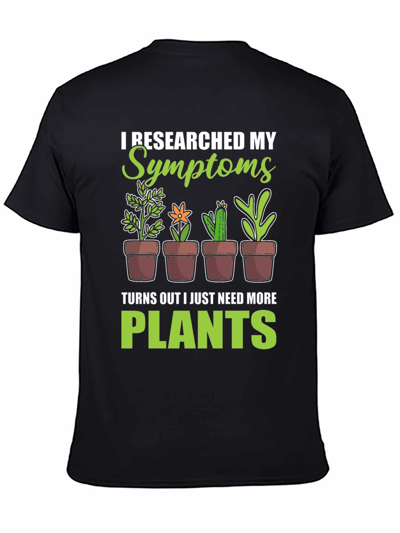 Black More Plants T-Shirt Funny Gardening Tee view 4