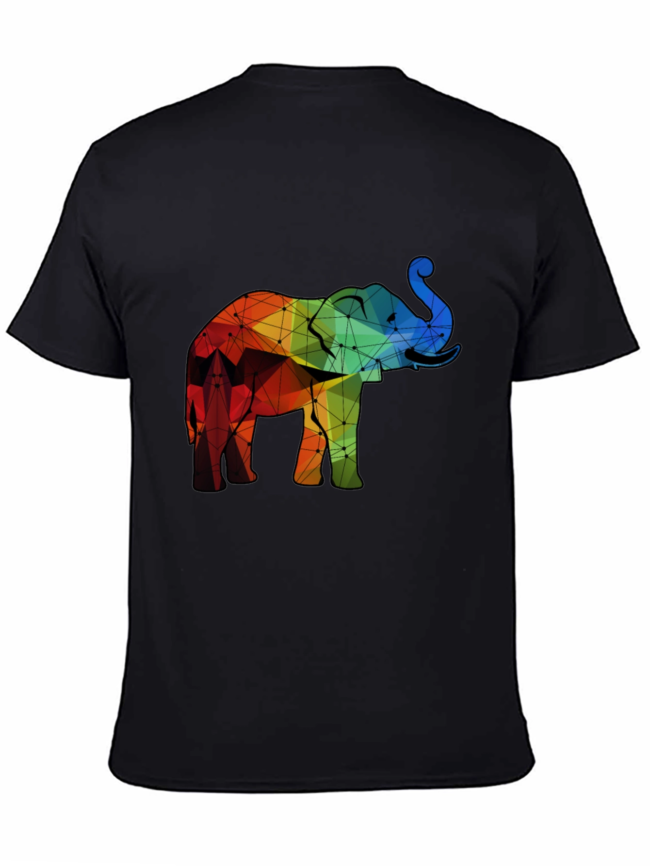 Black Geometric Elephant Graphic Tee view 4