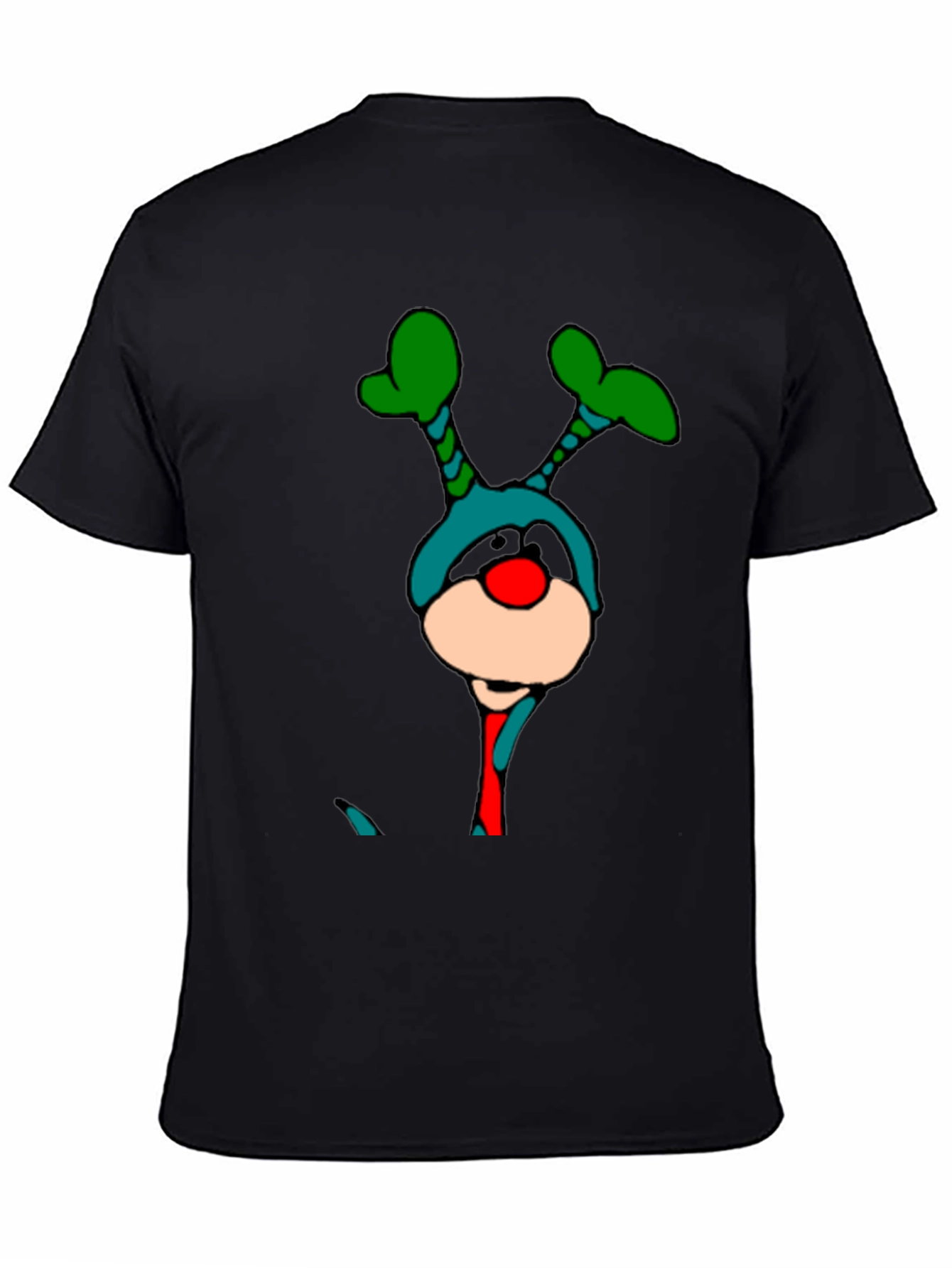 Black Novelty Holiday Cartoon Character Black T-Shirt view 4