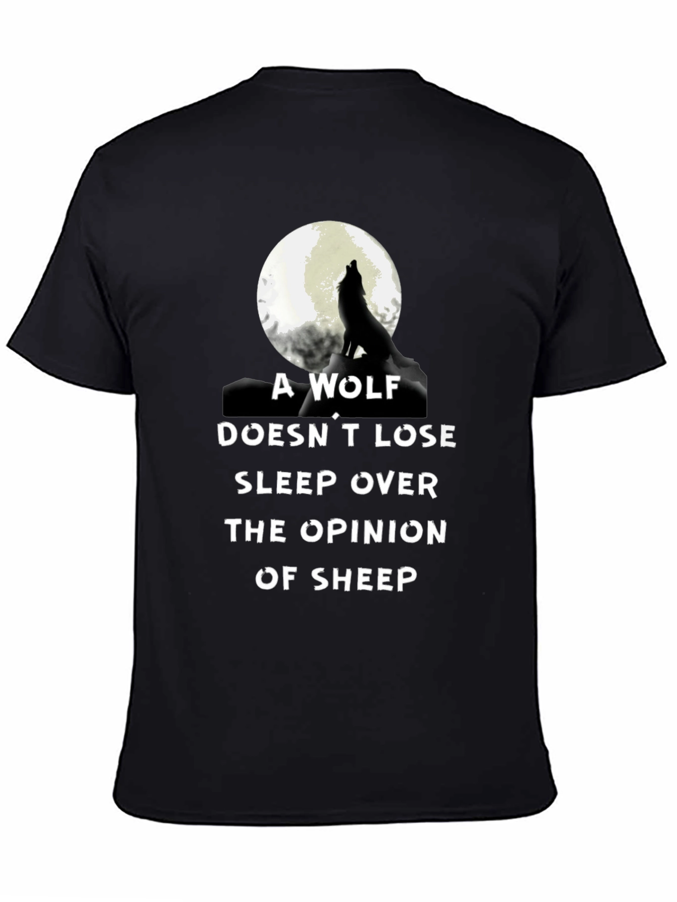Black Wolf Opinion Graphic Tee - Black Cotton Comfort view 4