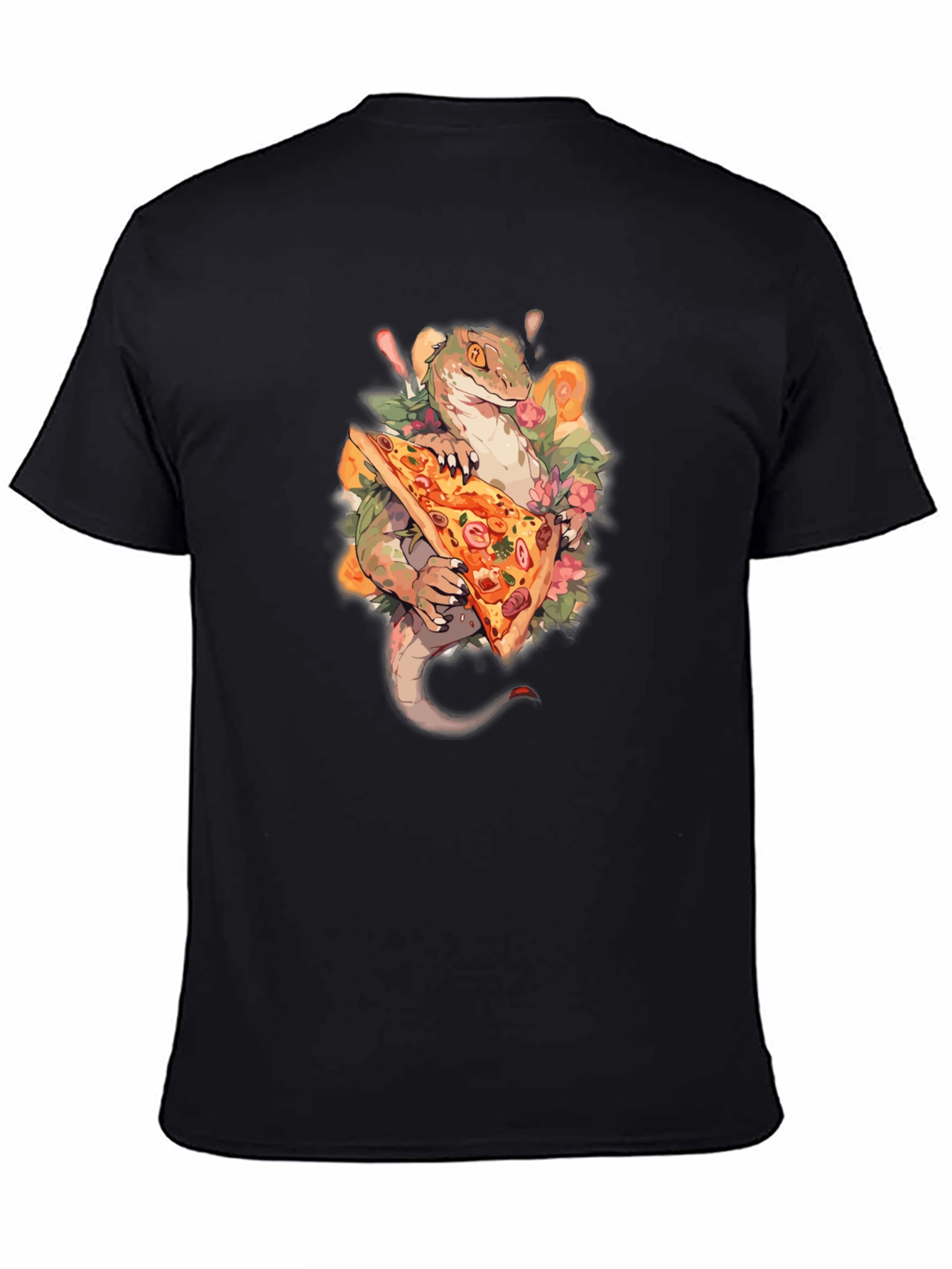 Black Dino Pizza Graphic Tee - Cool Creature Comfort view 4