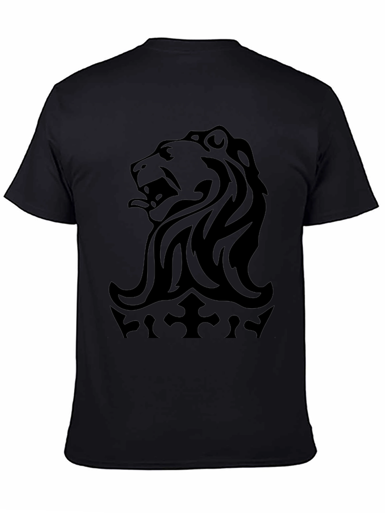 Black Lion Crest Black Graphic Tee view 4
