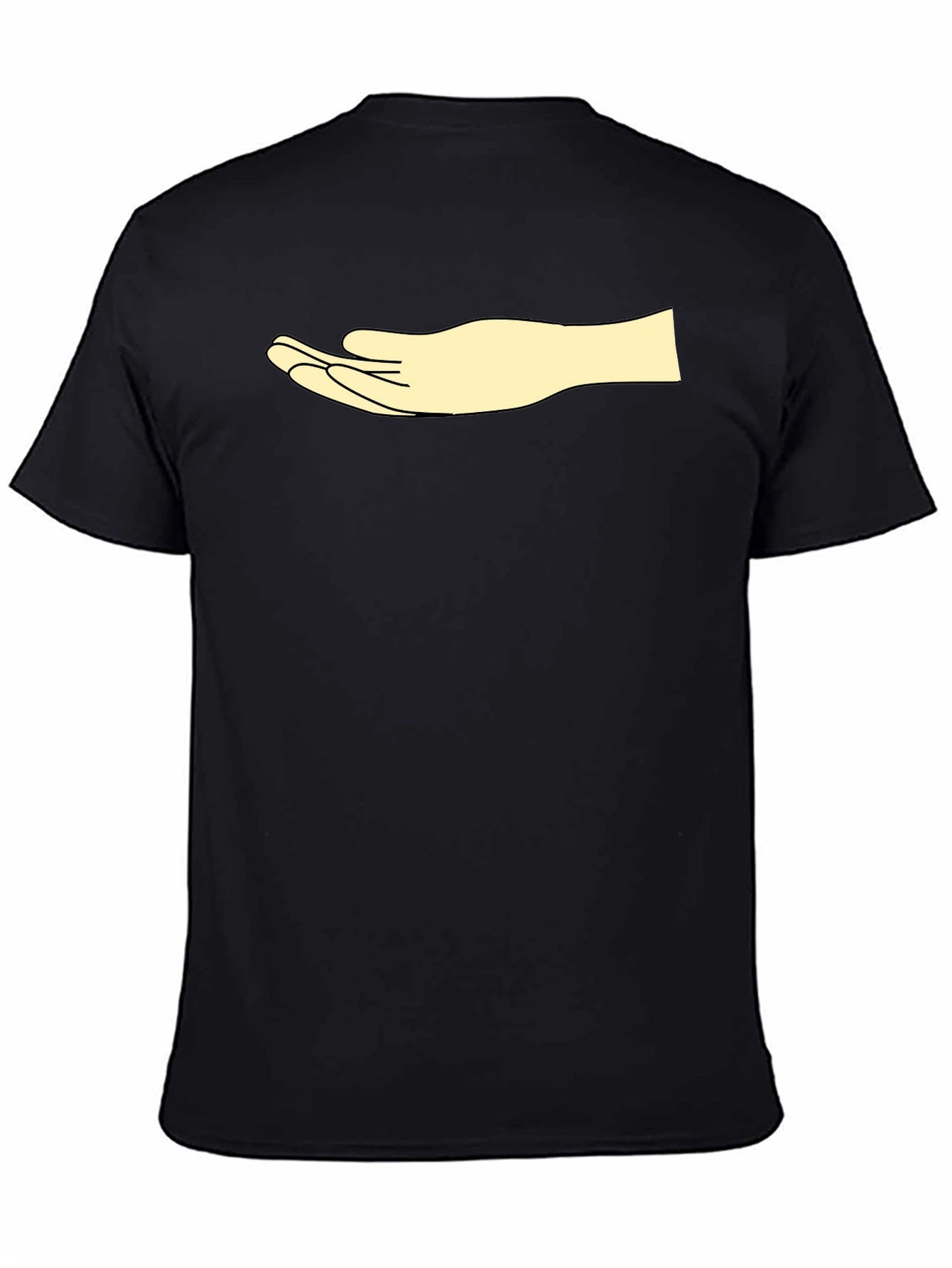 Black Black Graphic Tee - Open Hand Design - Men's Casual Shirt view 4