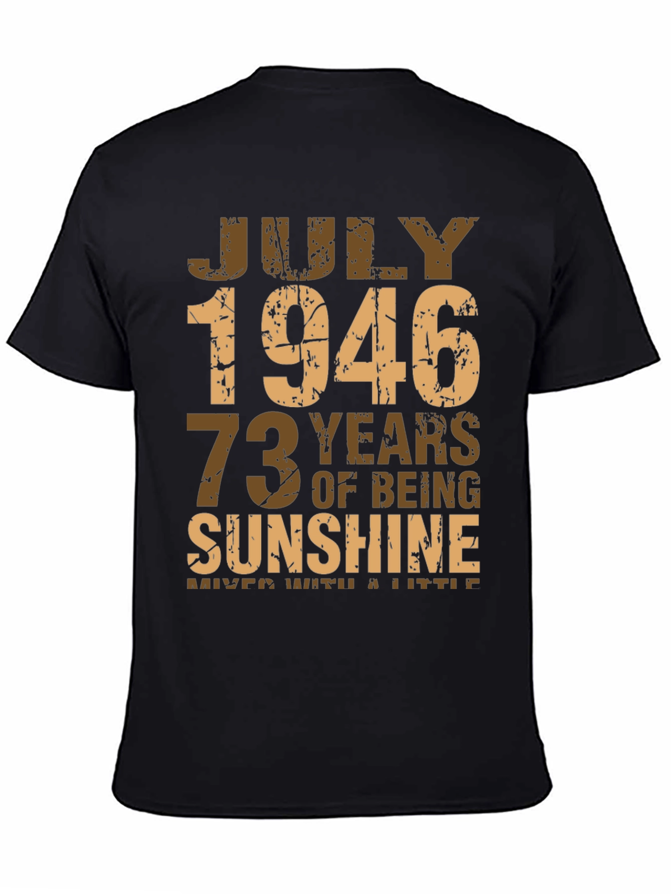 Black July 1946 Vintage Birthday T-Shirt view 4