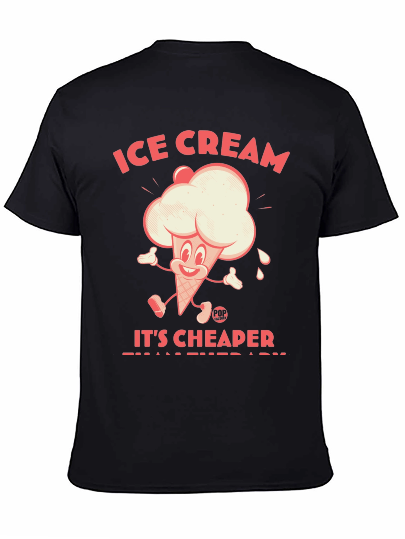 Black Ice Cream Cheaper Than Therapy Graphic Tee view 4