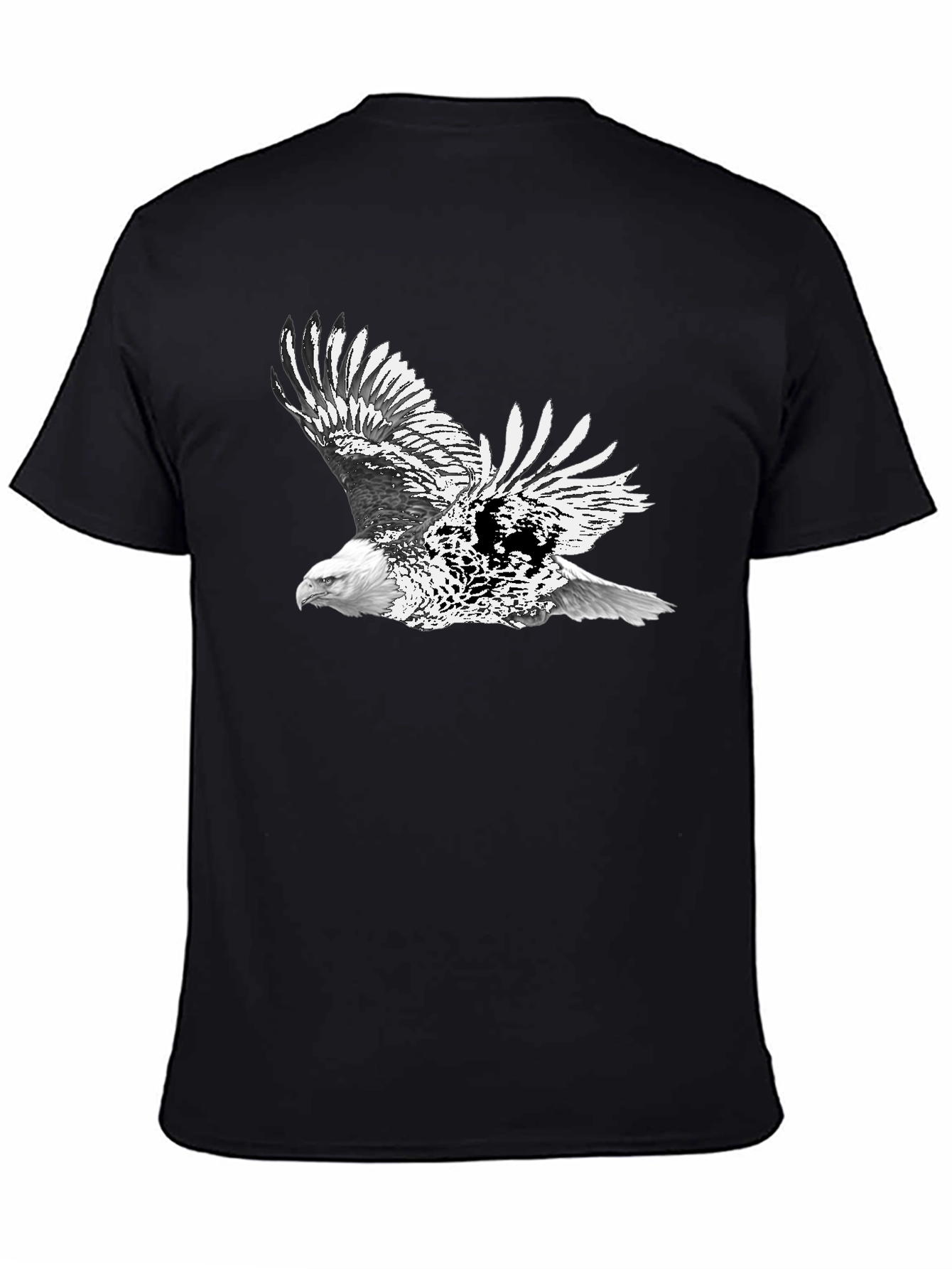 Black Bald Eagle Graphic Black T-Shirt | Men's Short Sleeve Tee view 4