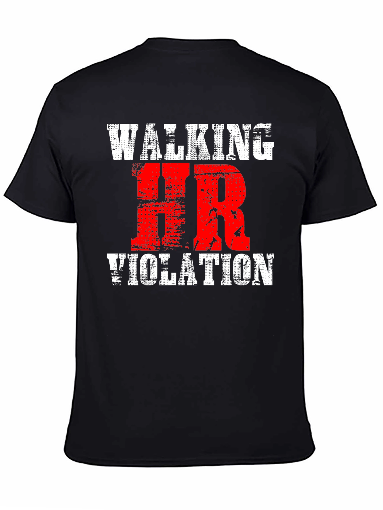 Black Walking HR Violation Novelty Graphic T-Shirt view 4