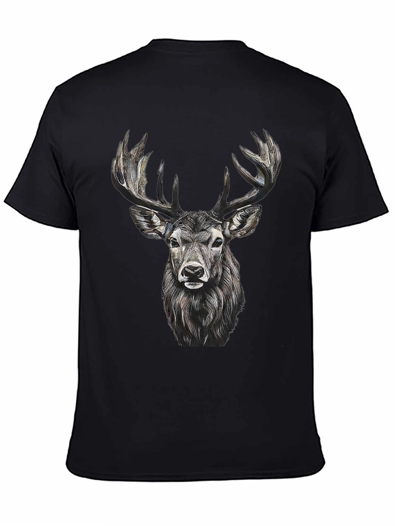 Black Deer Graphic Tee - Black Cotton Blend view 4