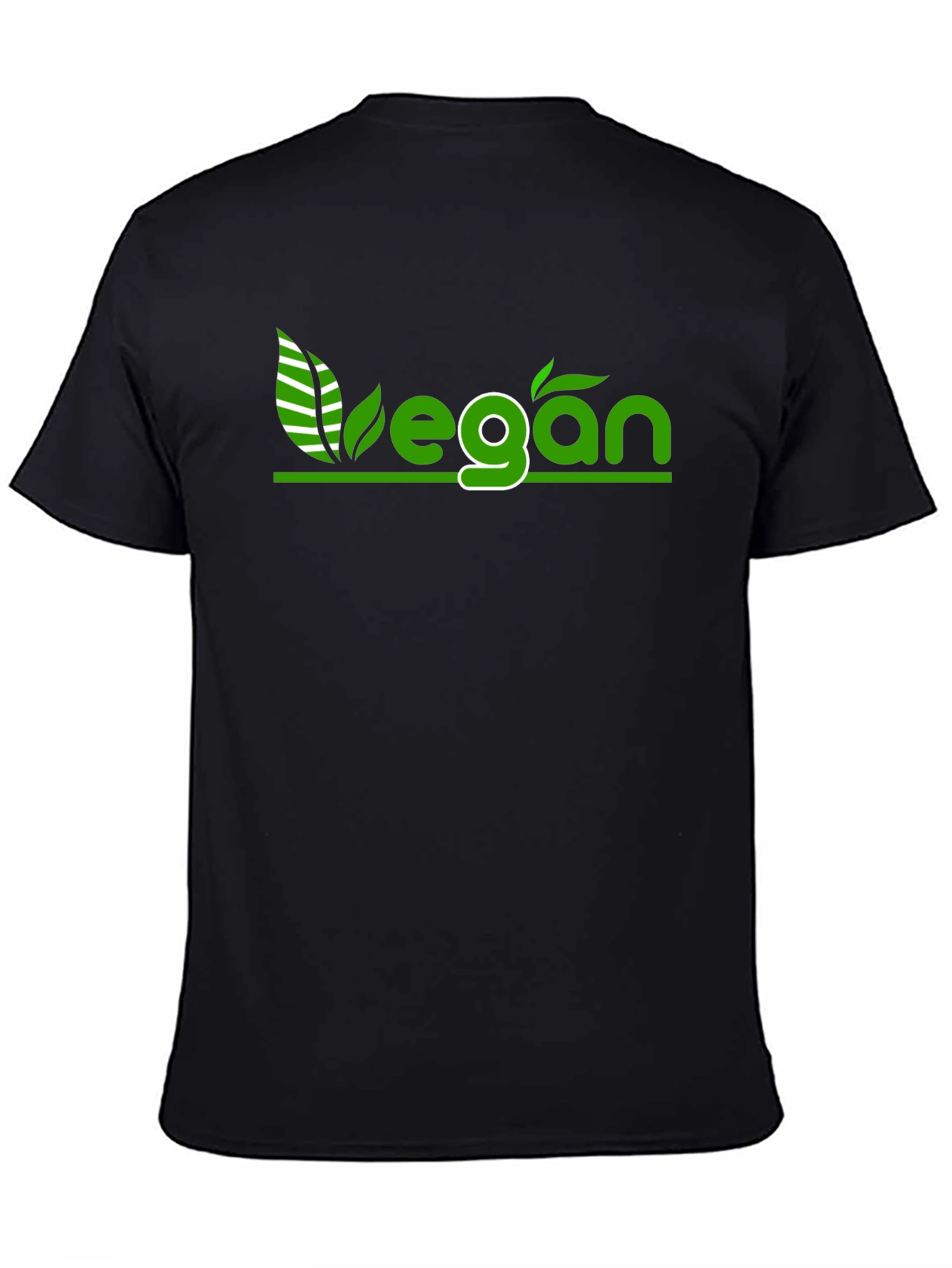 Black Vegan Graphic Tee - Black Cotton T-Shirt view 4