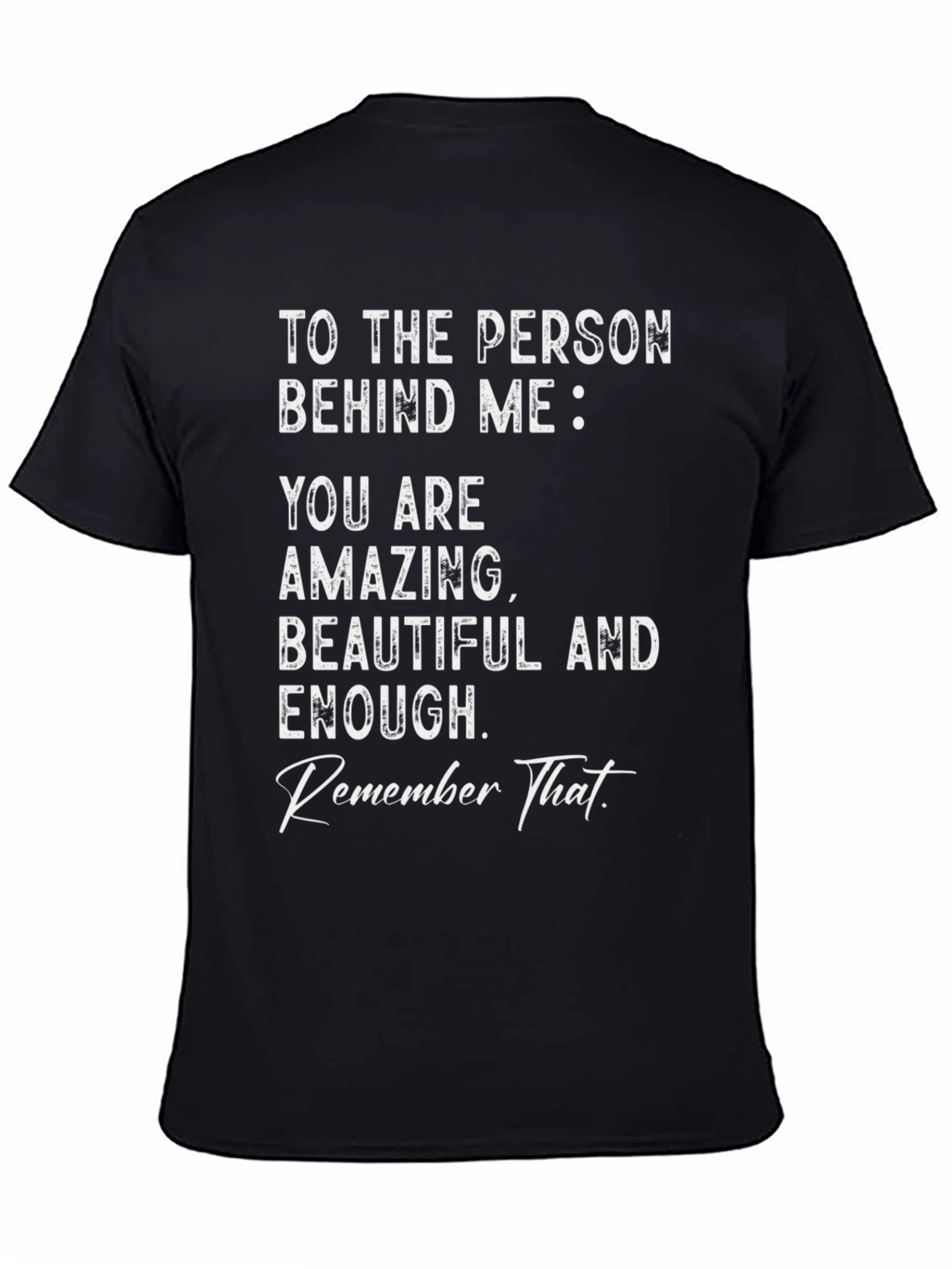 Black Inspirational Graphic Tee - You Are Amazing view 4
