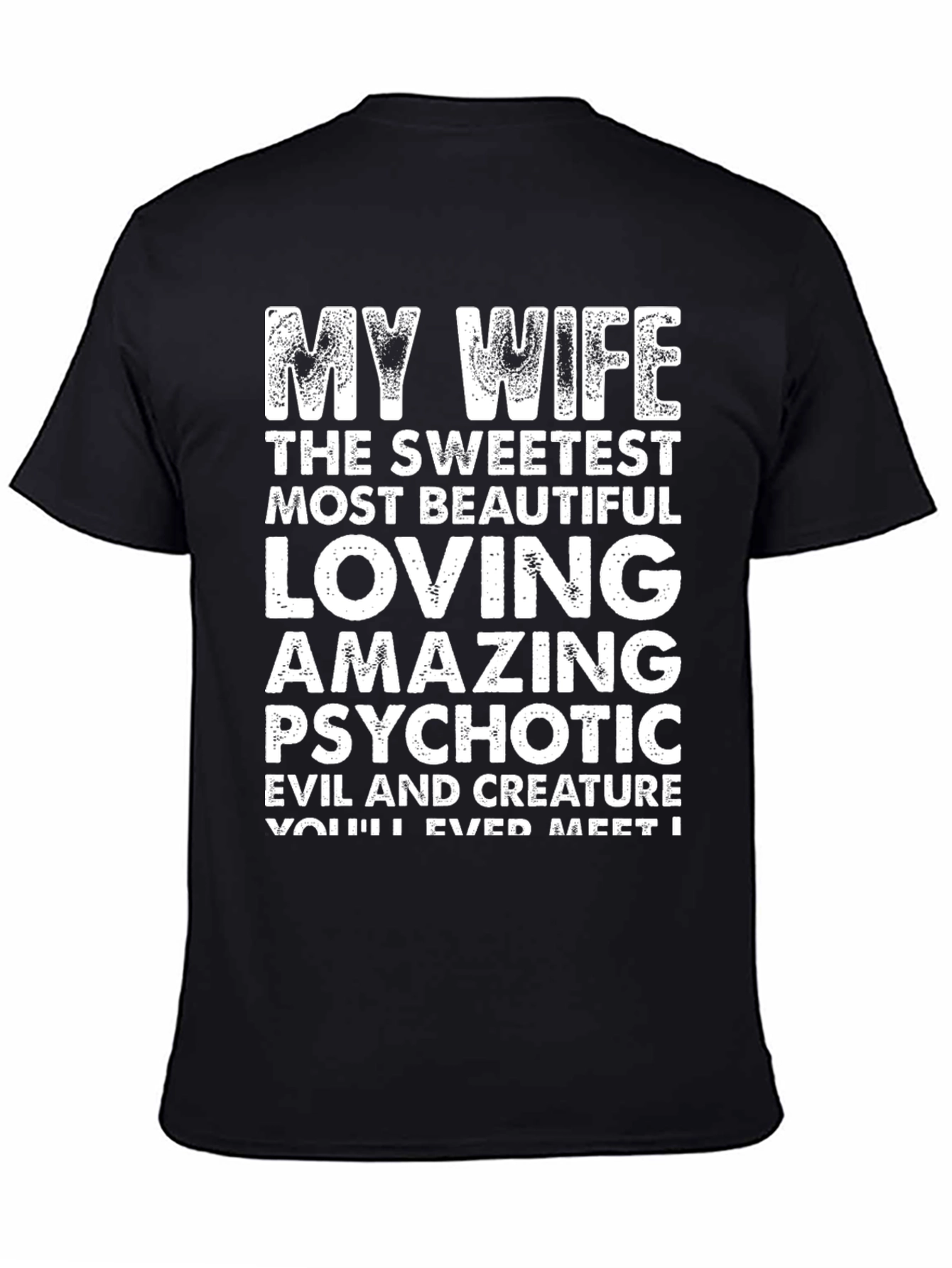 Black My Wife Funny Graphic T-Shirt view 4