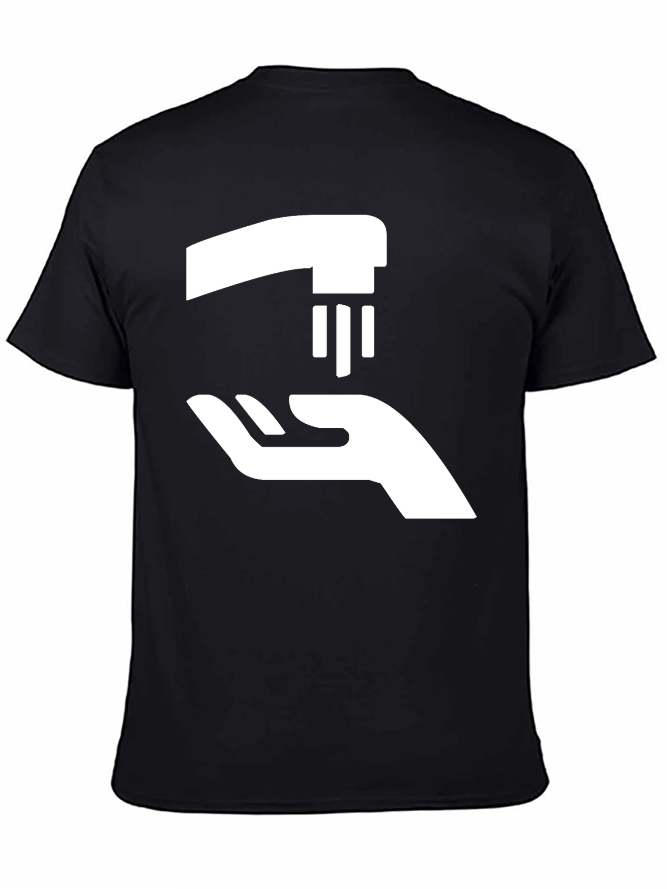Black Wash Your Hands Black Graphic T-Shirt view 4
