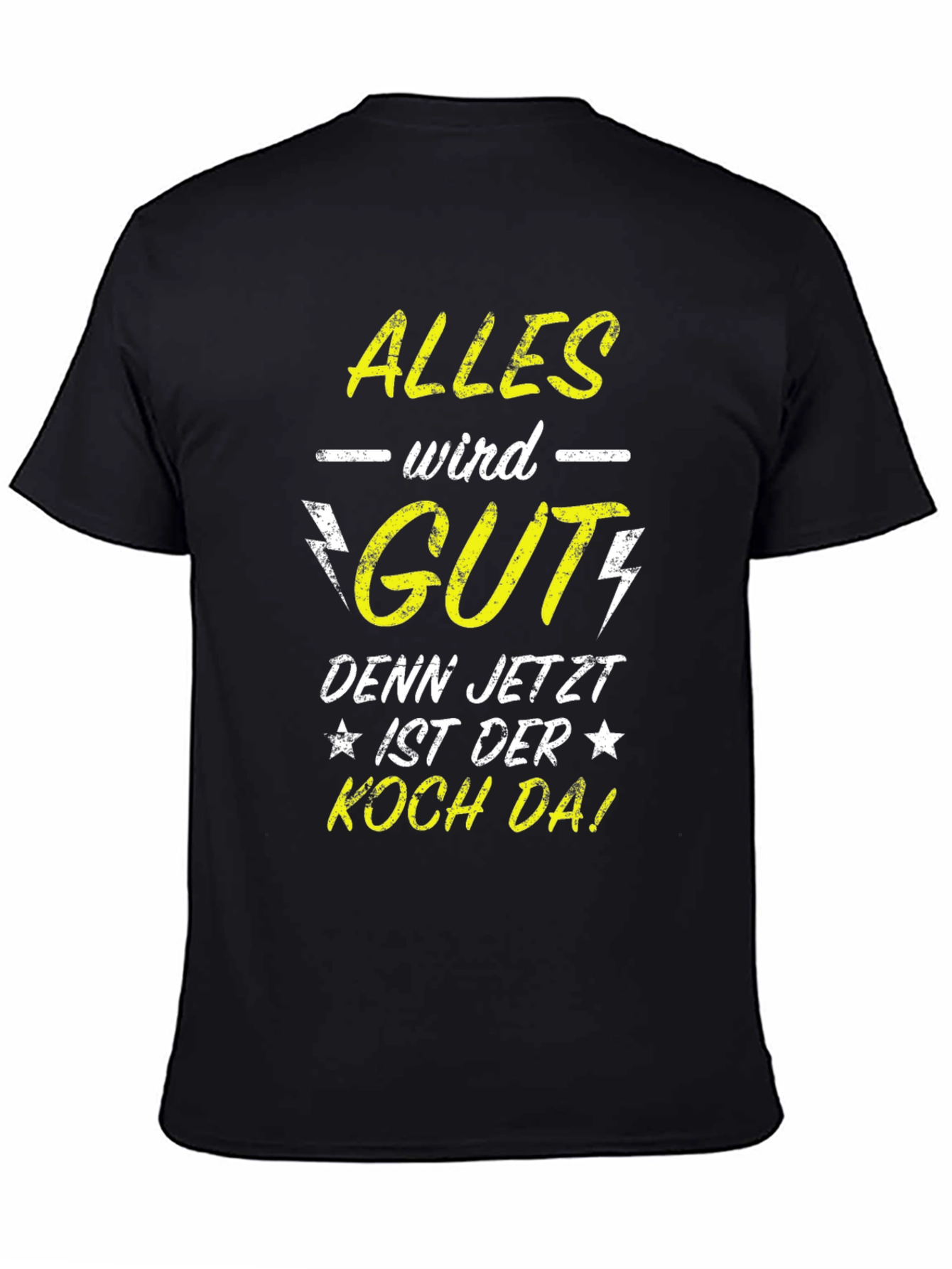 Black Alles Wird Gut T-Shirt - German Chef Humor Tee view 4