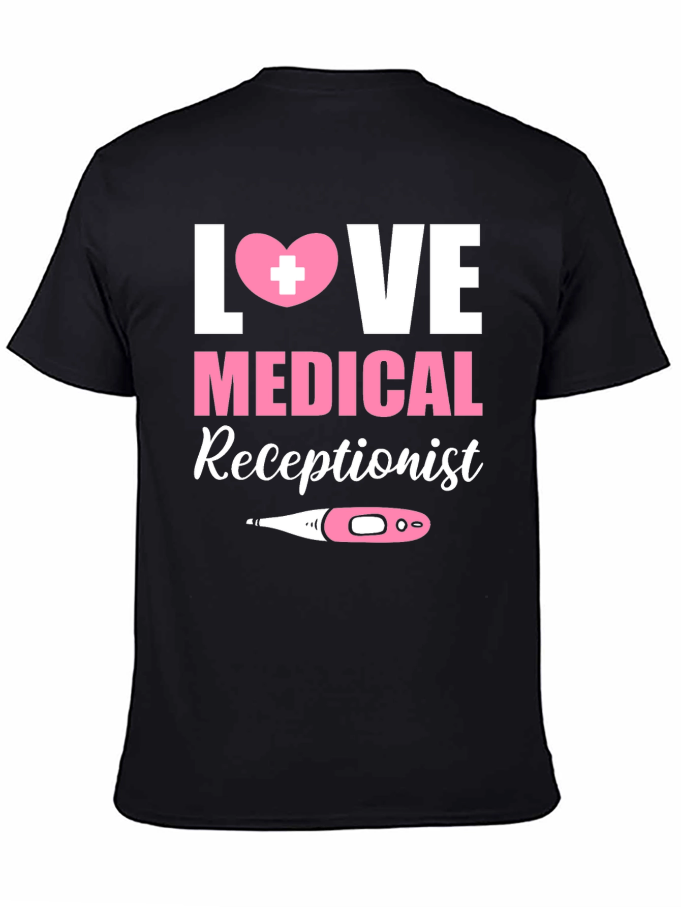 Black Love Medical Receptionist Graphic T-Shirt view 4