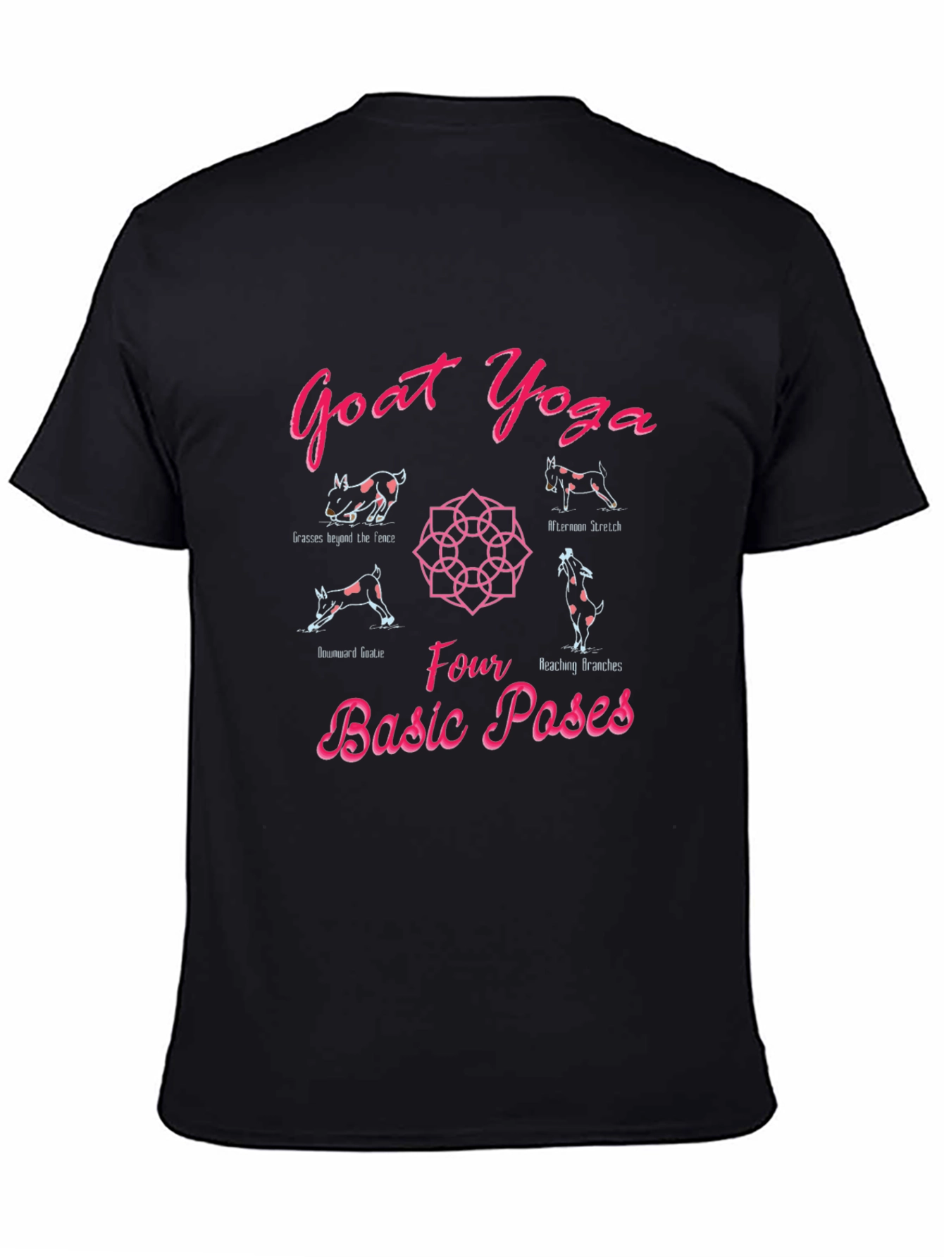 Black Goat Yoga Graphic T-Shirt view 4