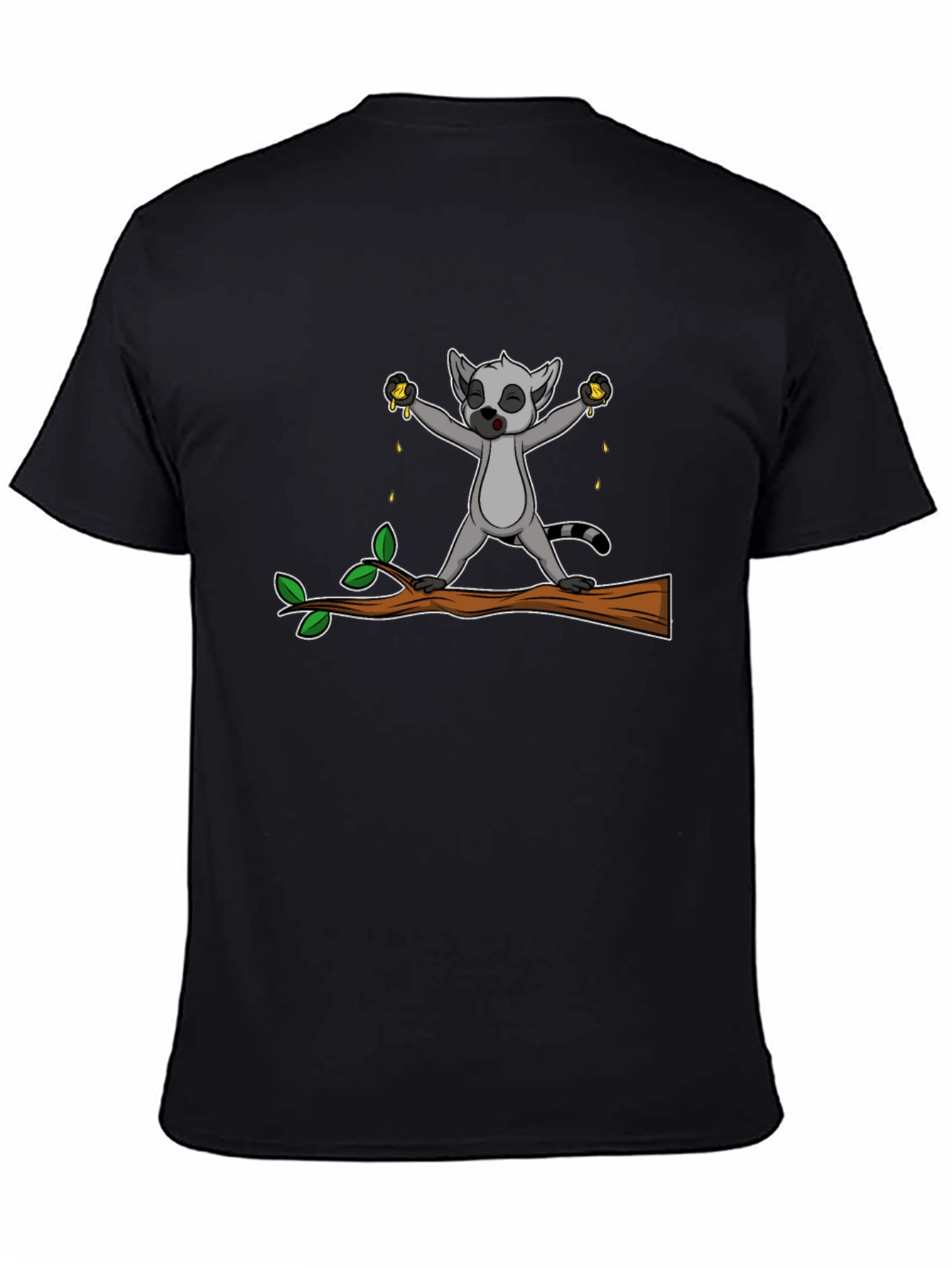 Black Lemur Squeezing Fruit Graphic Tee view 4
