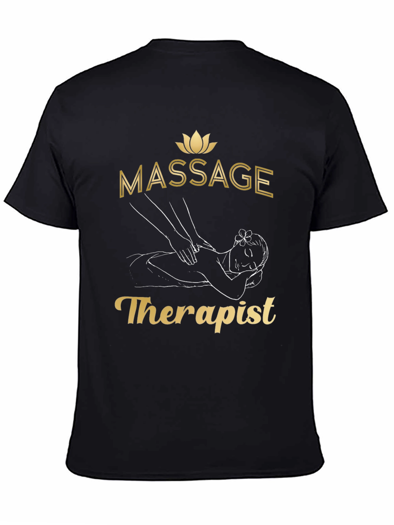 Black Massage Therapist T-Shirt - Relaxation & Wellness view 4