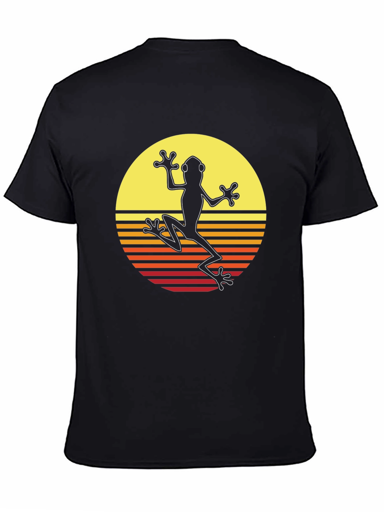 Black Retro Frog Graphic Tee - Men's Black T-Shirt view 4