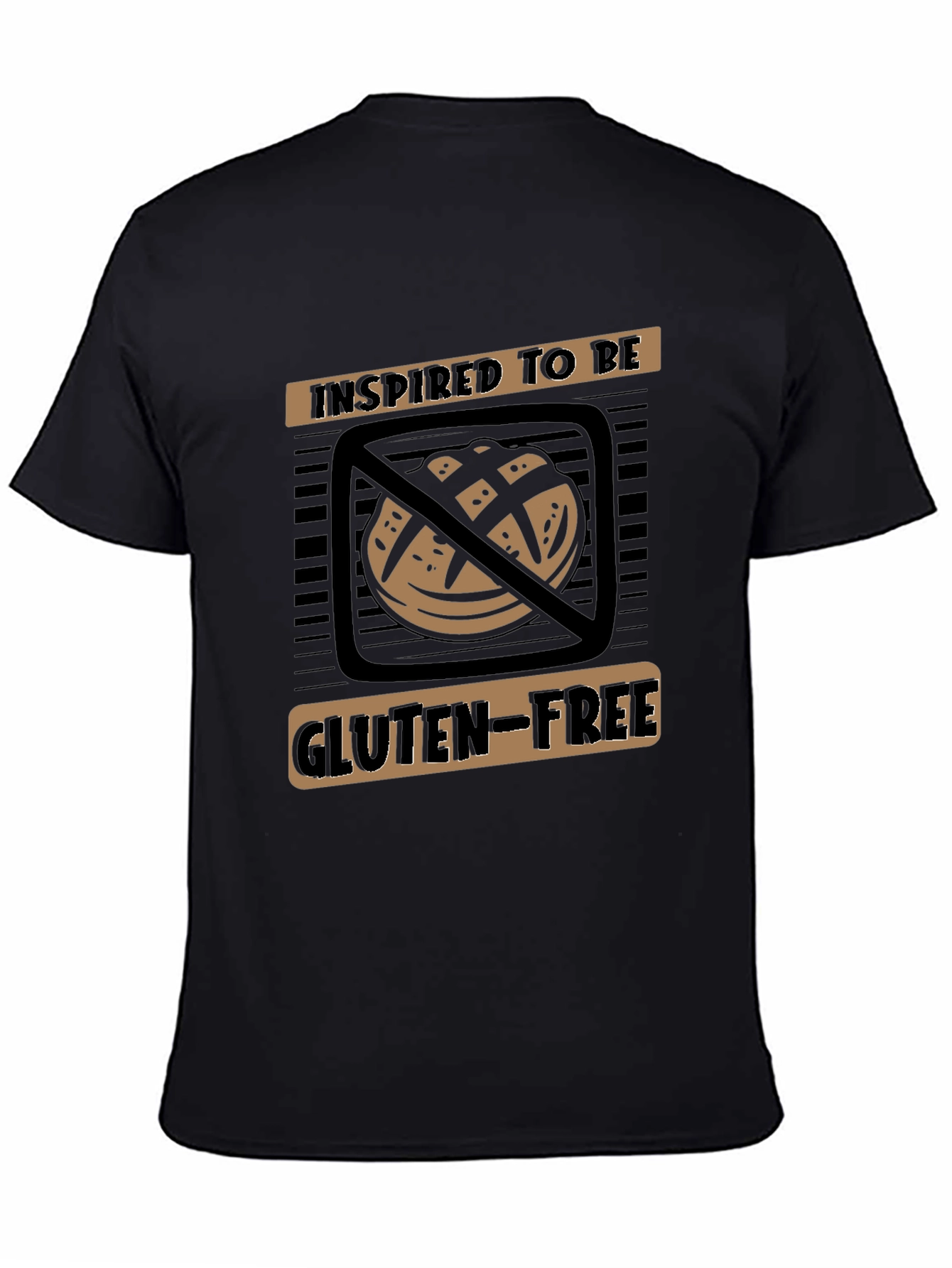 Black Inspired to Be Gluten-Free T-Shirt view 4