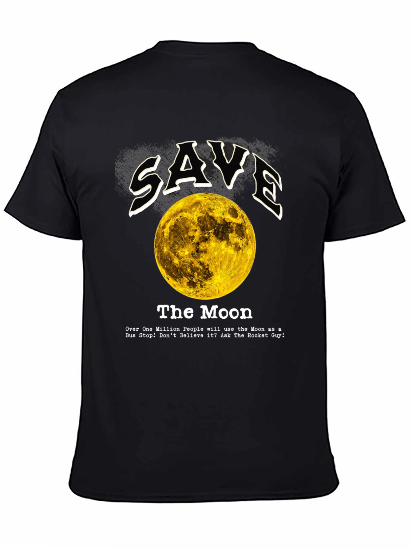 Black Save the Moon Graphic Tee - Outer Space Awareness view 4