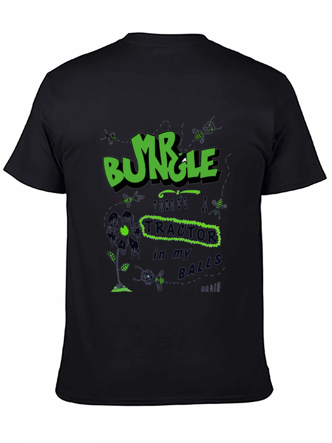 Black Mr. Bungle Tractor Balls T-Shirt view 4