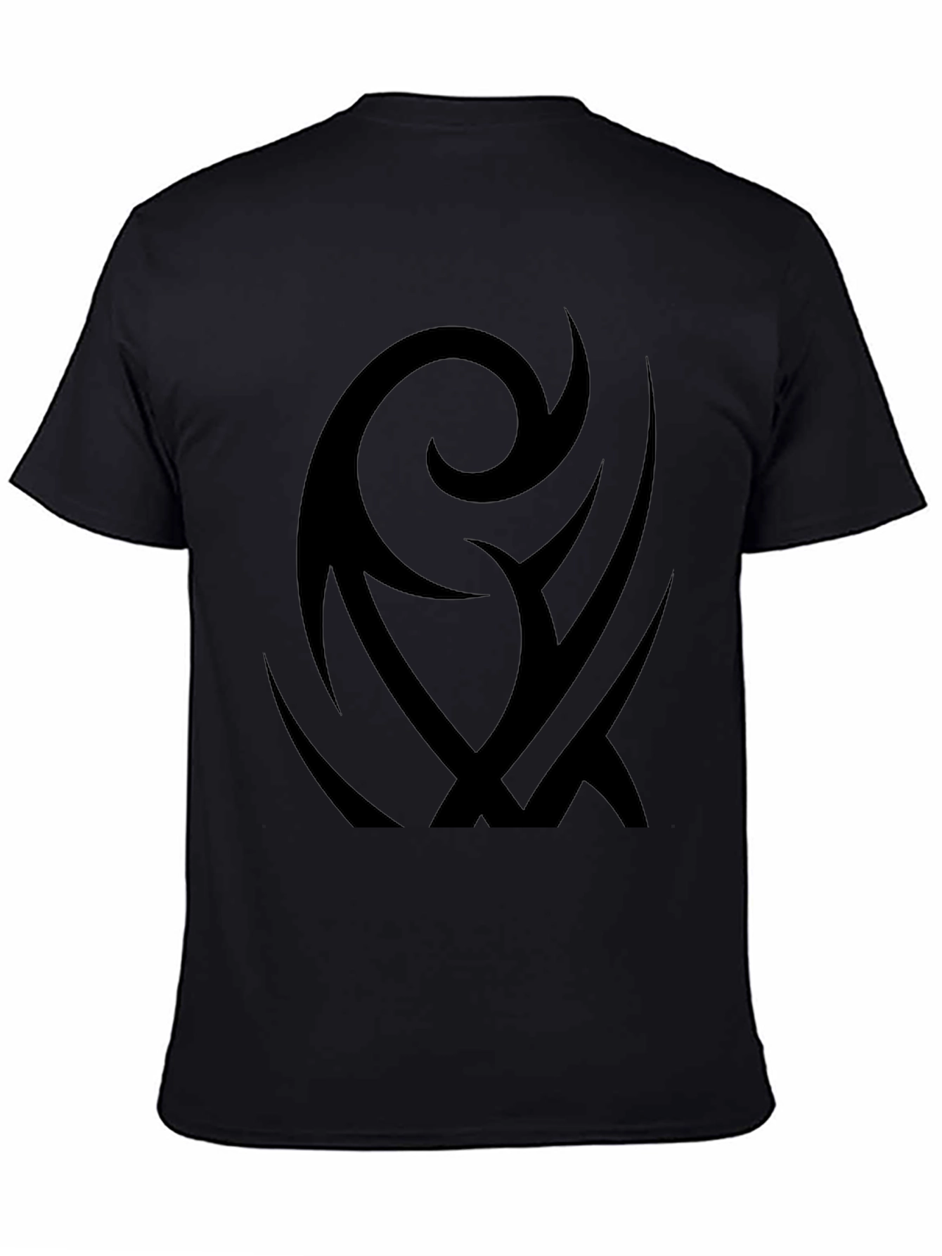 Black Tribal Graphic Black T-Shirt view 4