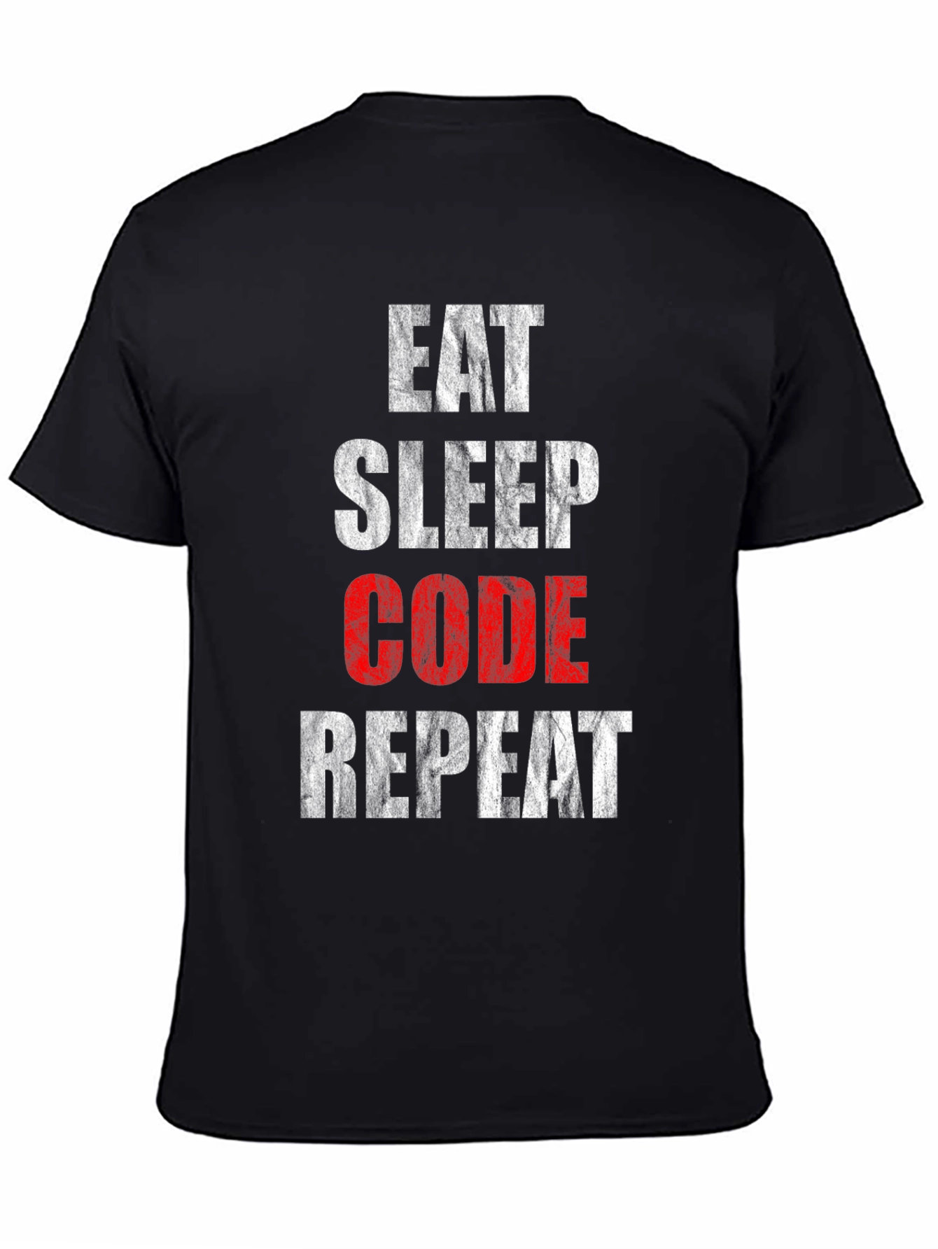 Black Eat Sleep Code Repeat Graphic Tee view 4