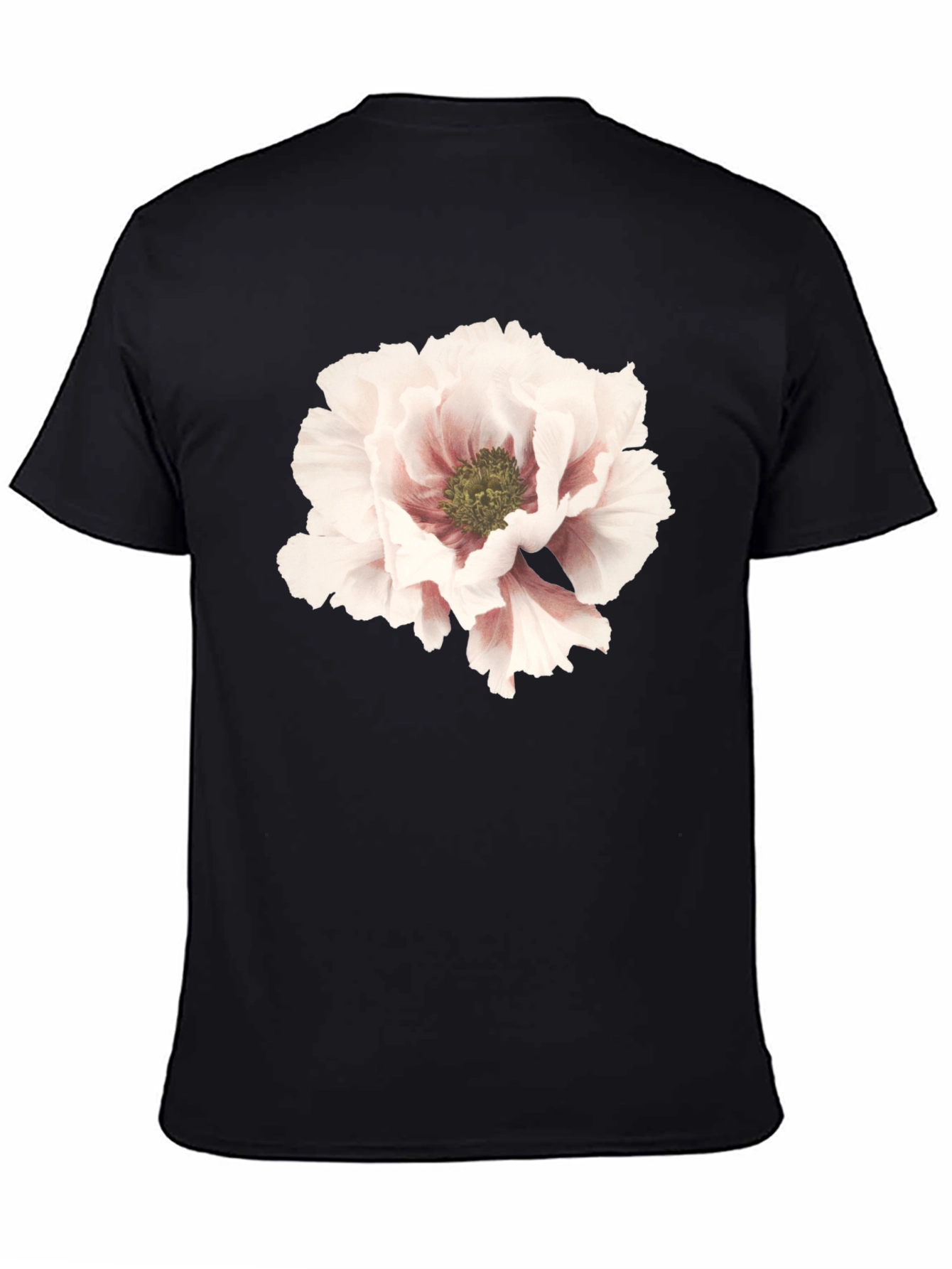 Black Floral Print Black Tee view 4