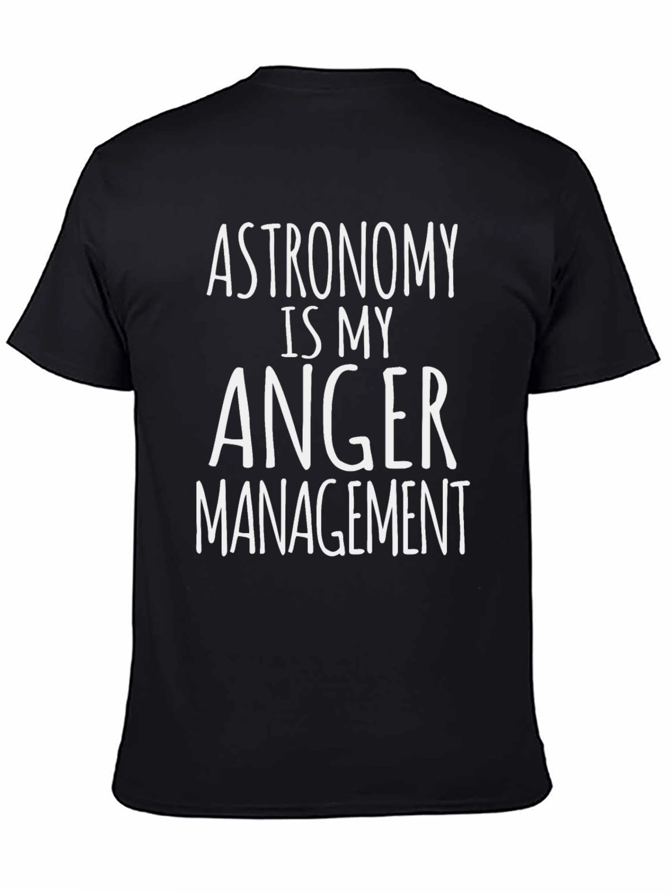 Black Astronomy Anger Management T-Shirt - Black view 4