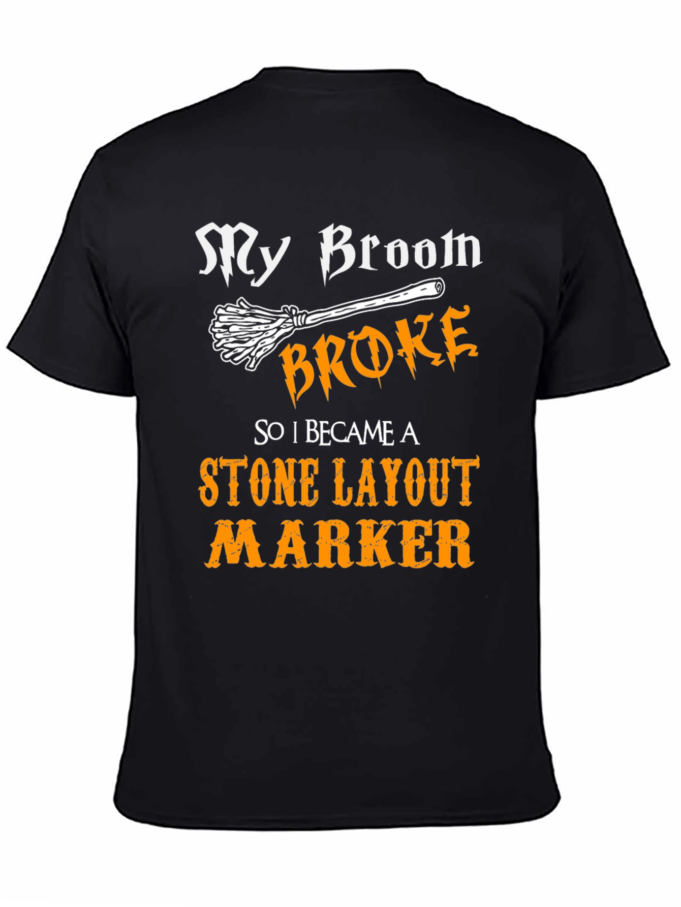 Black Funny Stone Layout Marker Graphic T-Shirt view 4