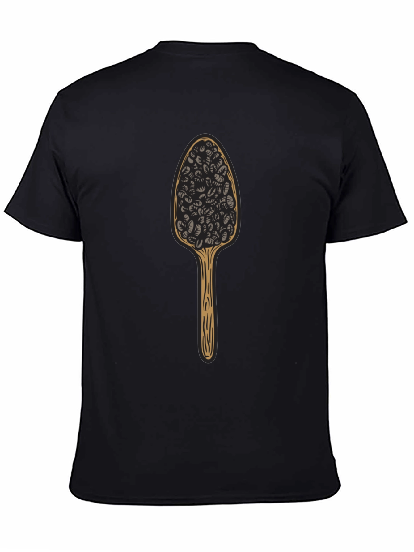 Black Novelty Spoon Black T-Shirt view 4