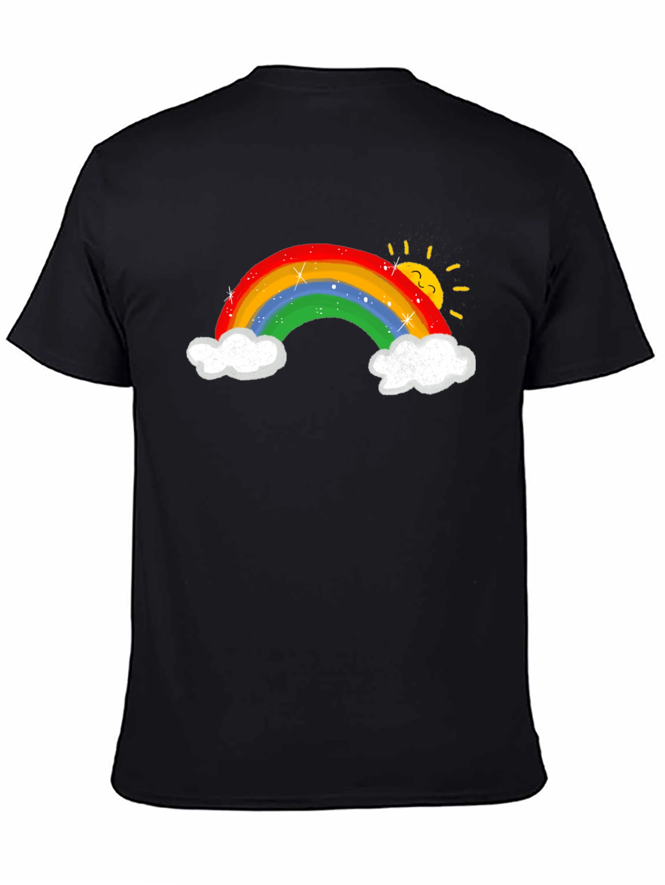 Black Rainbow Graphic T-Shirt - Unisex Cotton Tee view 4