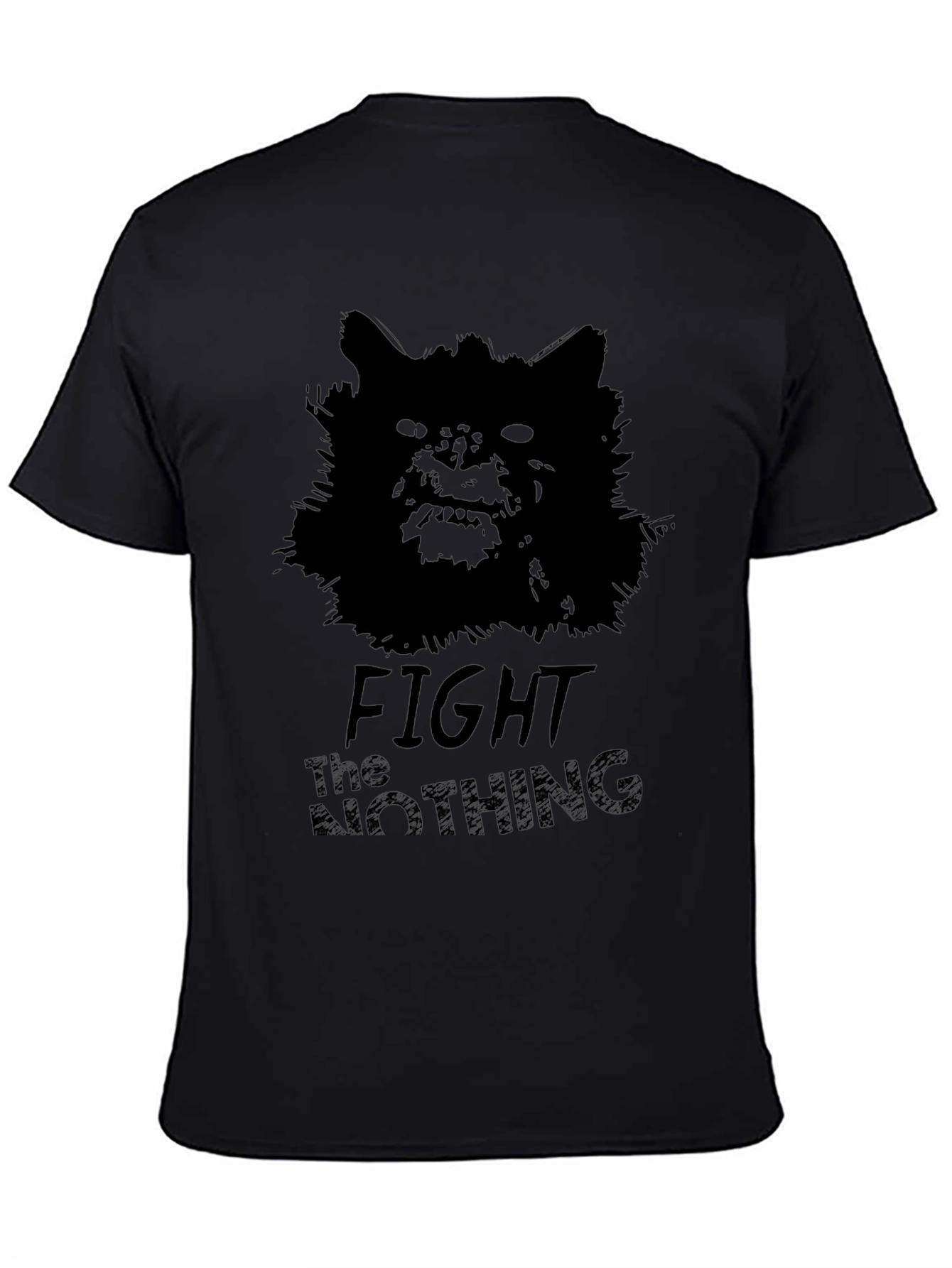 Black Fight The Nothing Graphic Tee - Black Cotton T-Shirt view 4