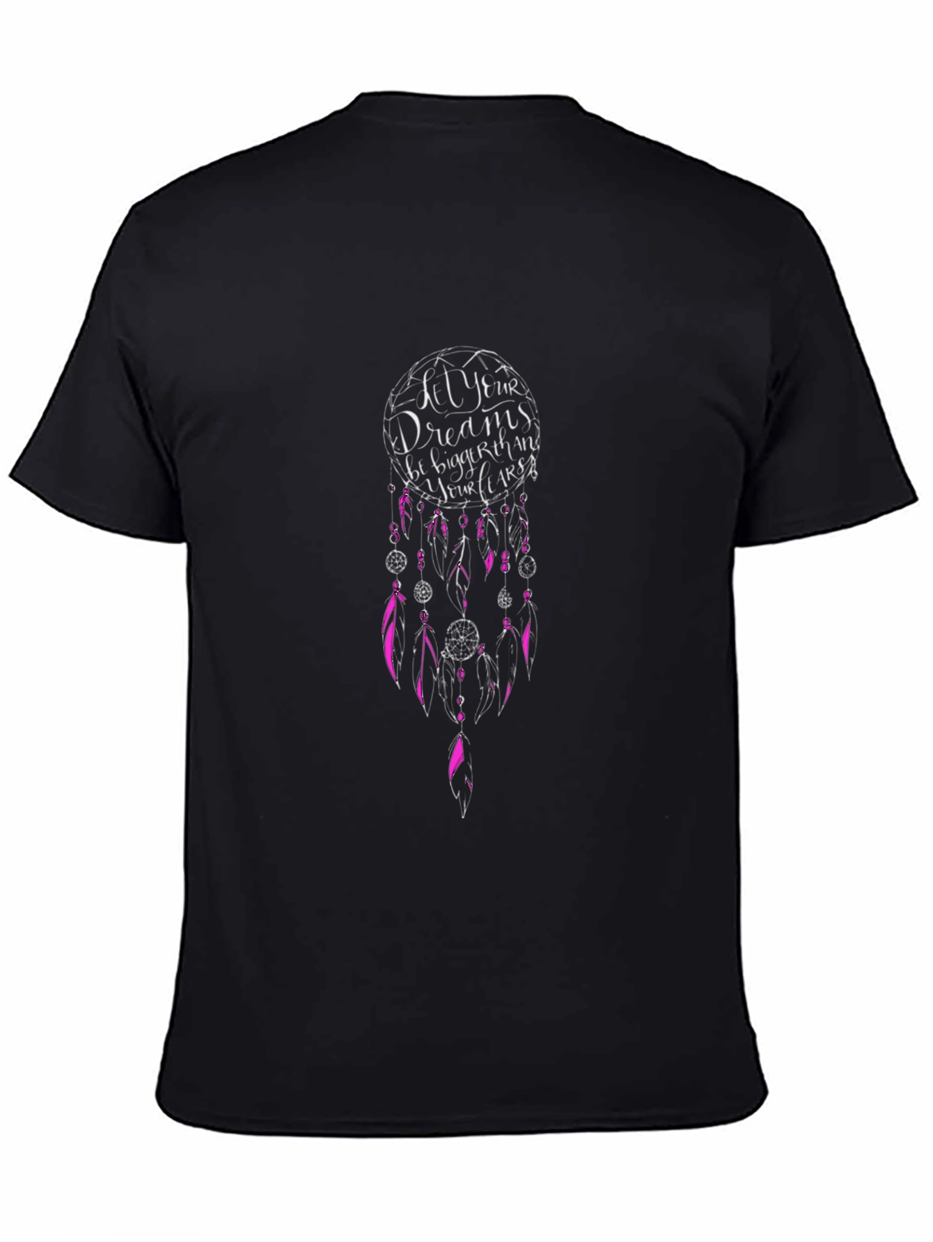 Black Dreamcatcher Graphic Tee - 'Let Your Dreams Be Bigger Than Your Fears' view 4